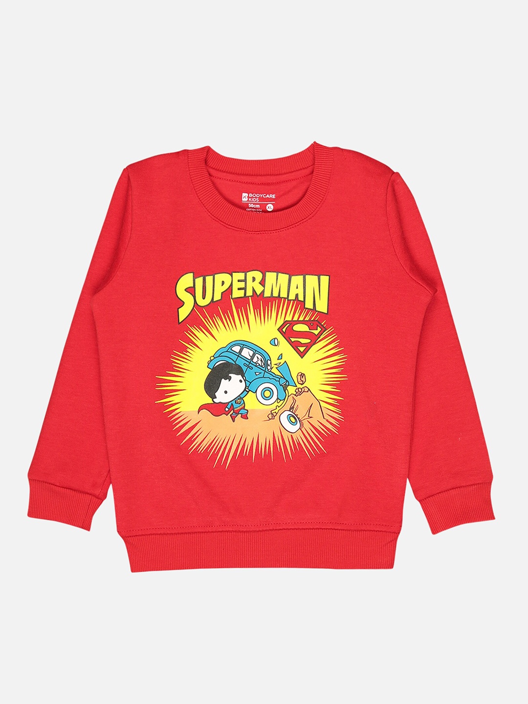 

Bodycare Kids Boys Superman Printed Fleece Sweatshirt, Red