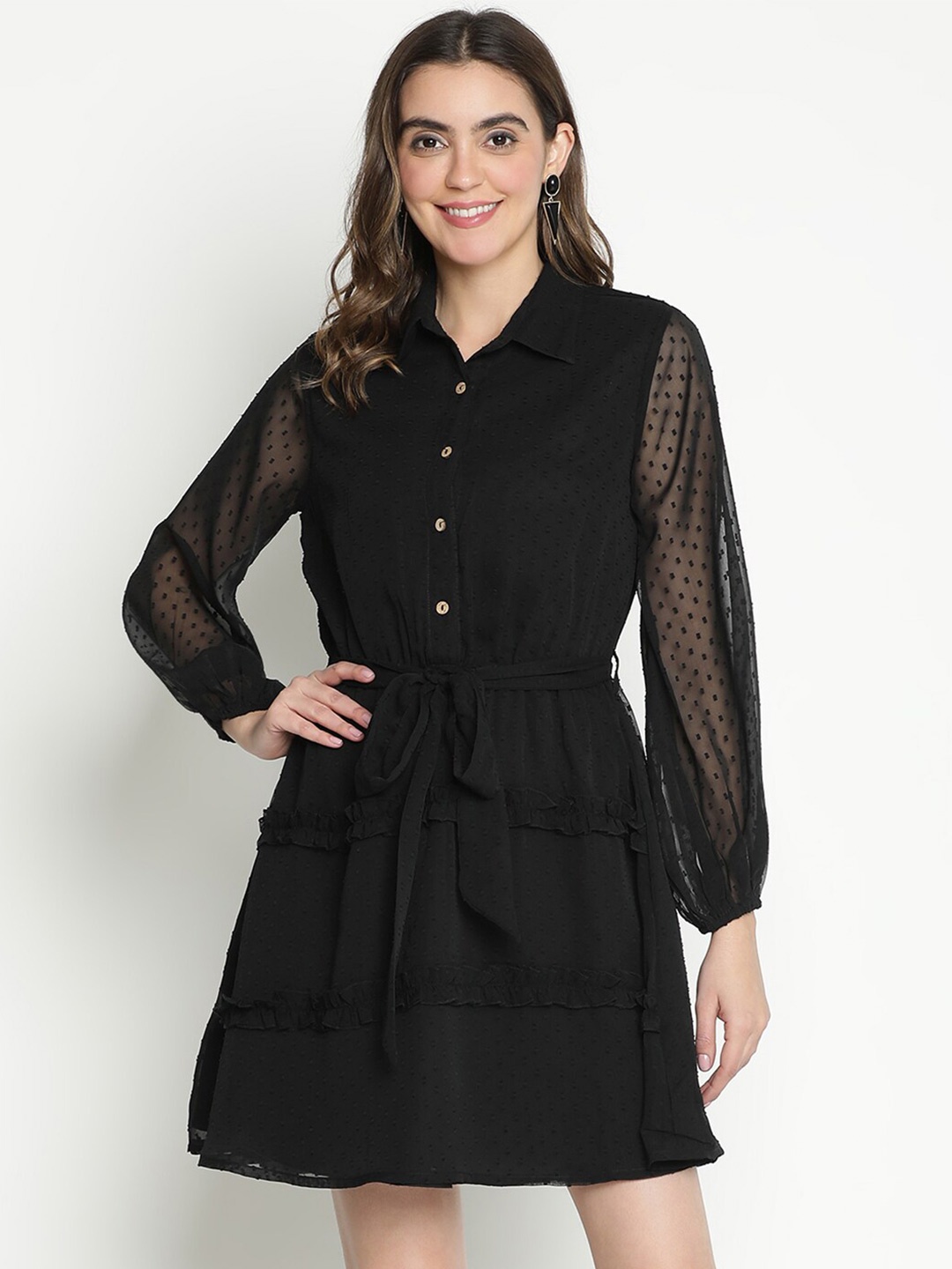 

DRAAX Fashions Black Shirt Dress