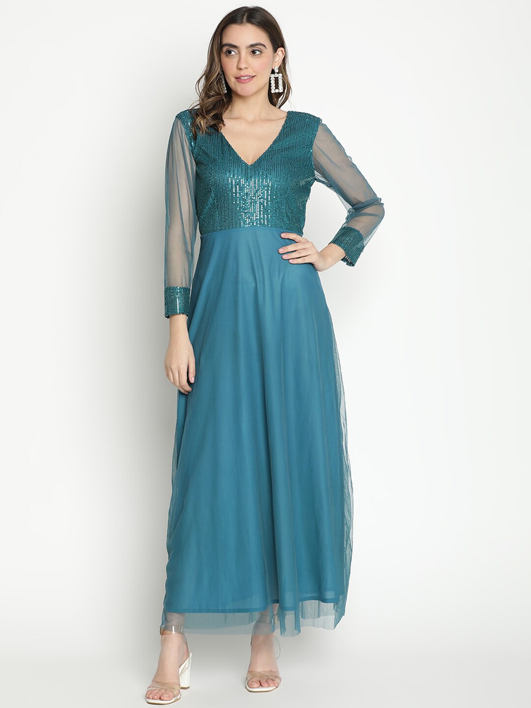 

DRAAX Fashions Embellished Maxi Dress, Blue