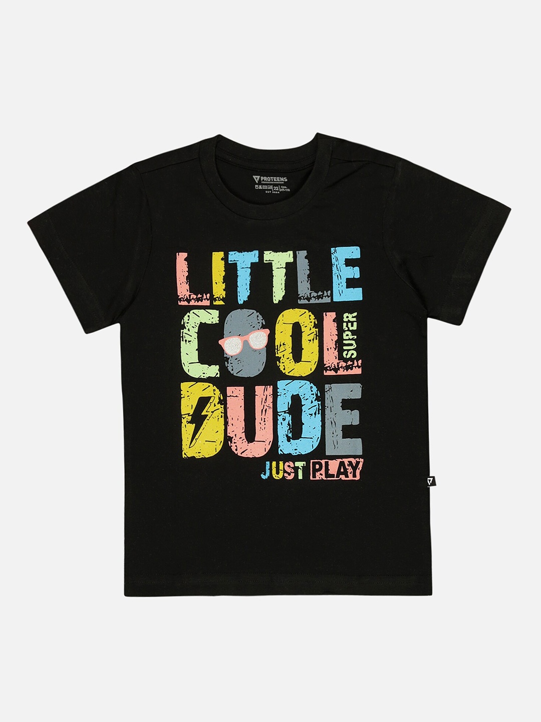 

Bodycare Kids Boys Typography Printed Cotton T-shirt, Black