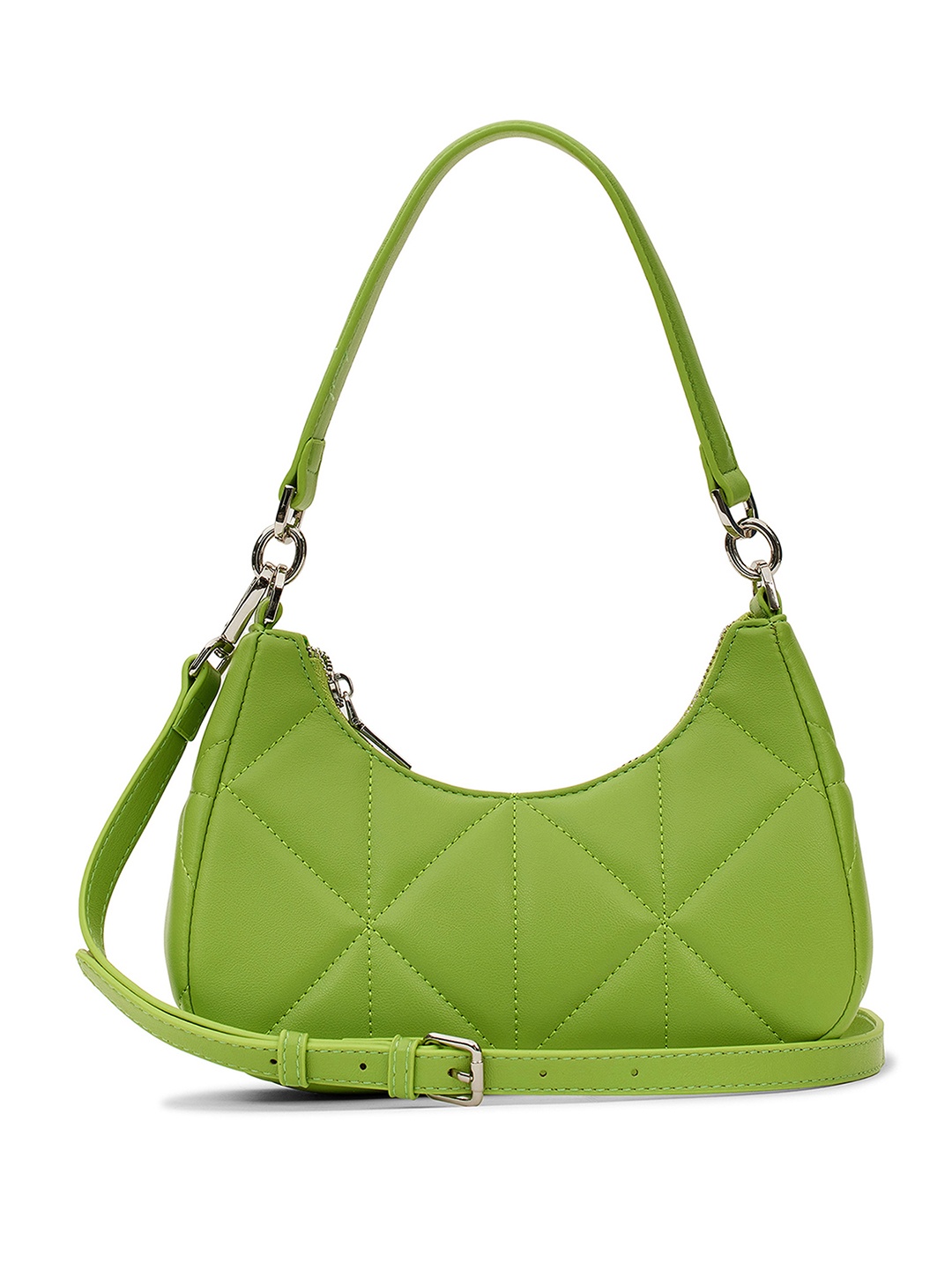 

MIRAGGIO Quilted Shoulder Bag with Adjustable & Detachable Crossbody Bag, Green