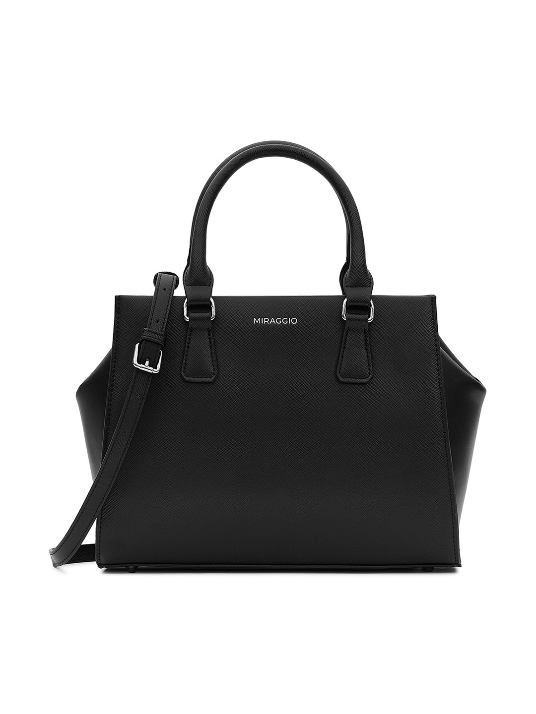 

MIRAGGIO Structured Handheld Bag, Black