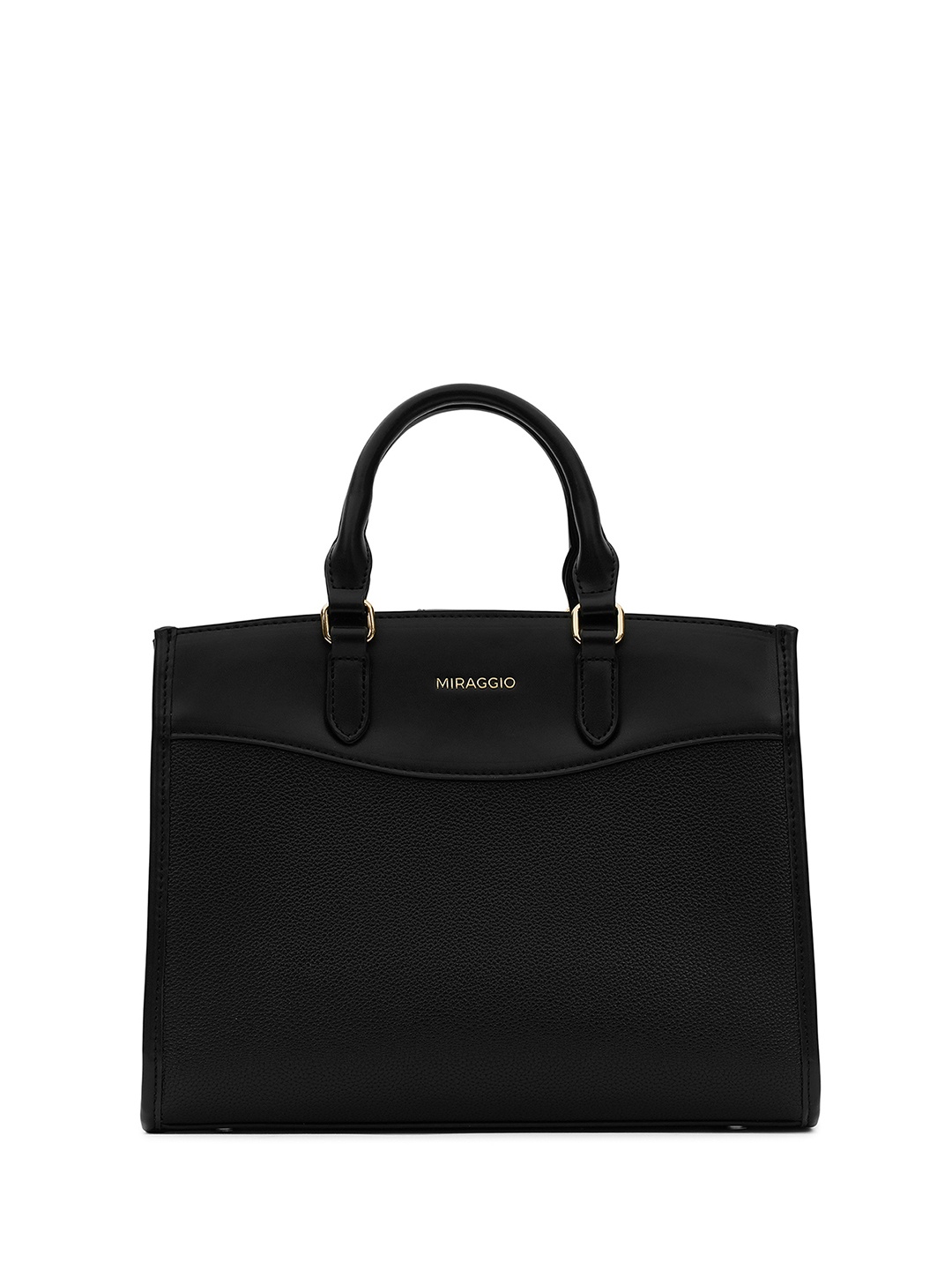 

MIRAGGIO Alana Black Handheld Bag with Detachable Crossbody Strap