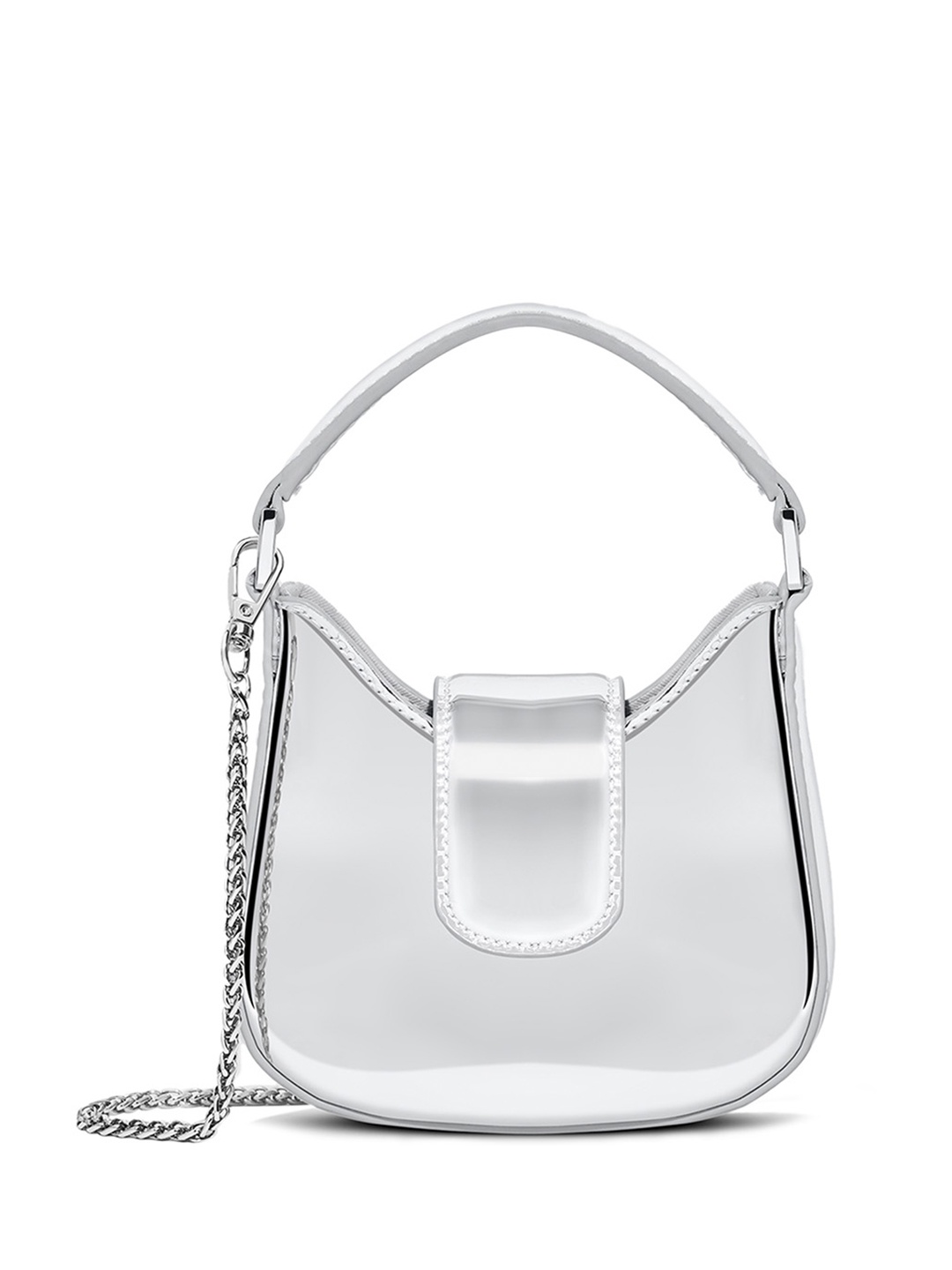 

MIRAGGIO Solid Mini Crossbody Bag, Silver