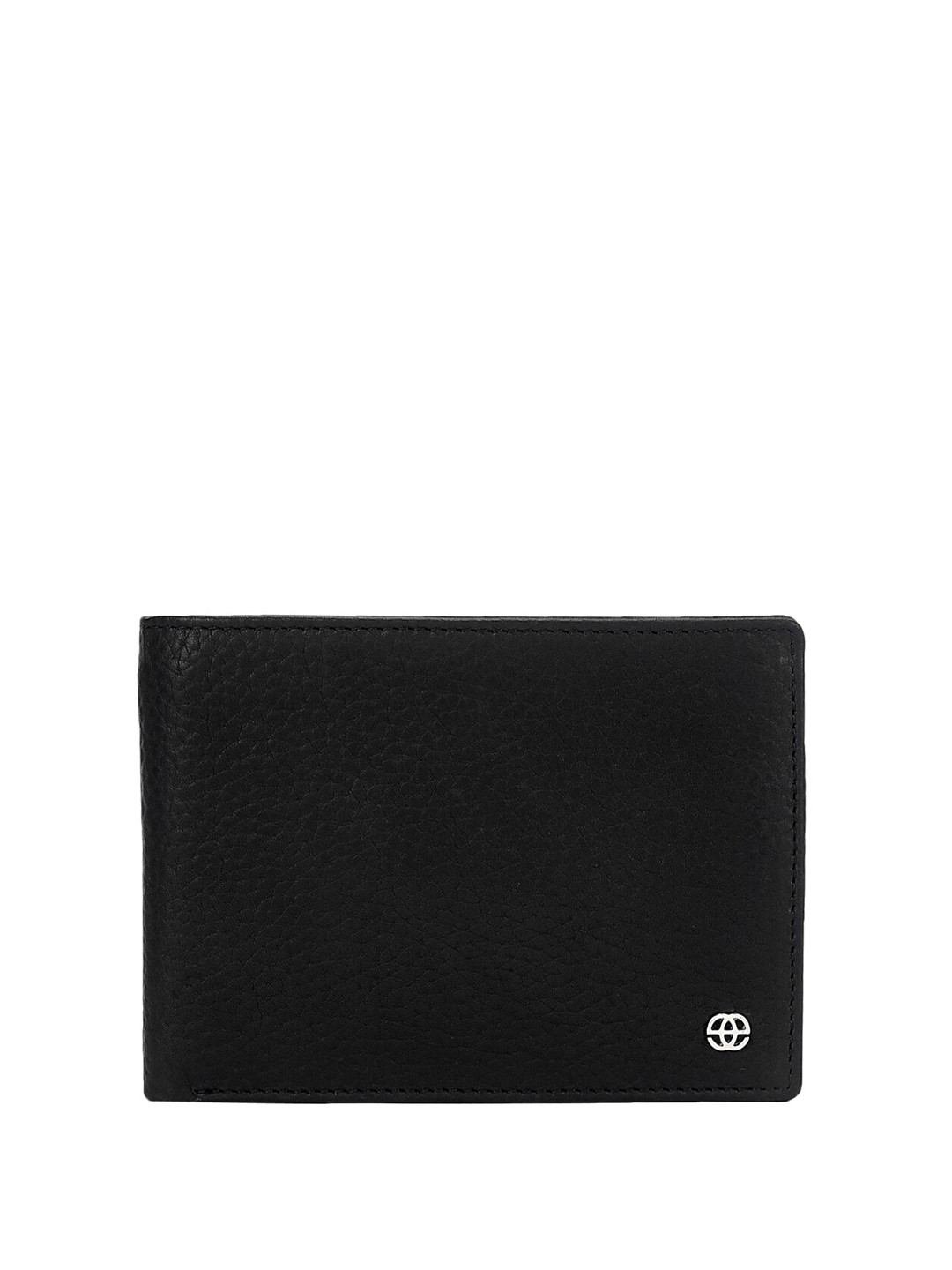 

Eske Men Textured RFID Leather Two Fold Wallet, Black