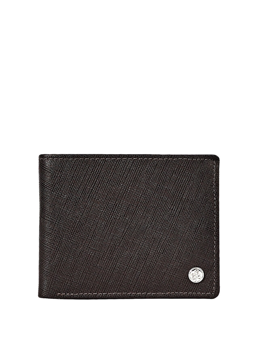 

Eske Men Checked RFID Leather Two Fold Wallet, Brown