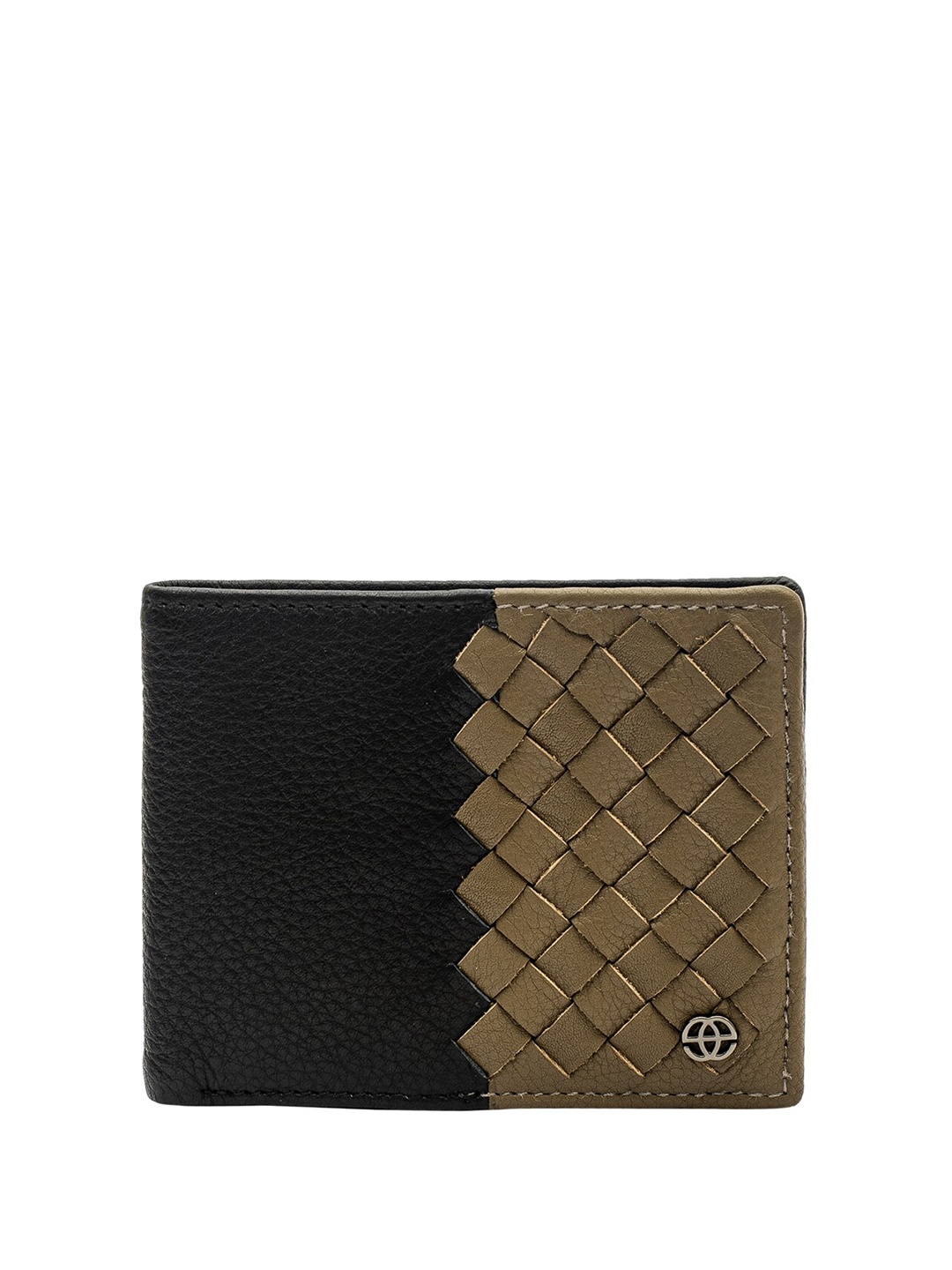 

Eske Men Textured Leather Two Fold Wallet, Black