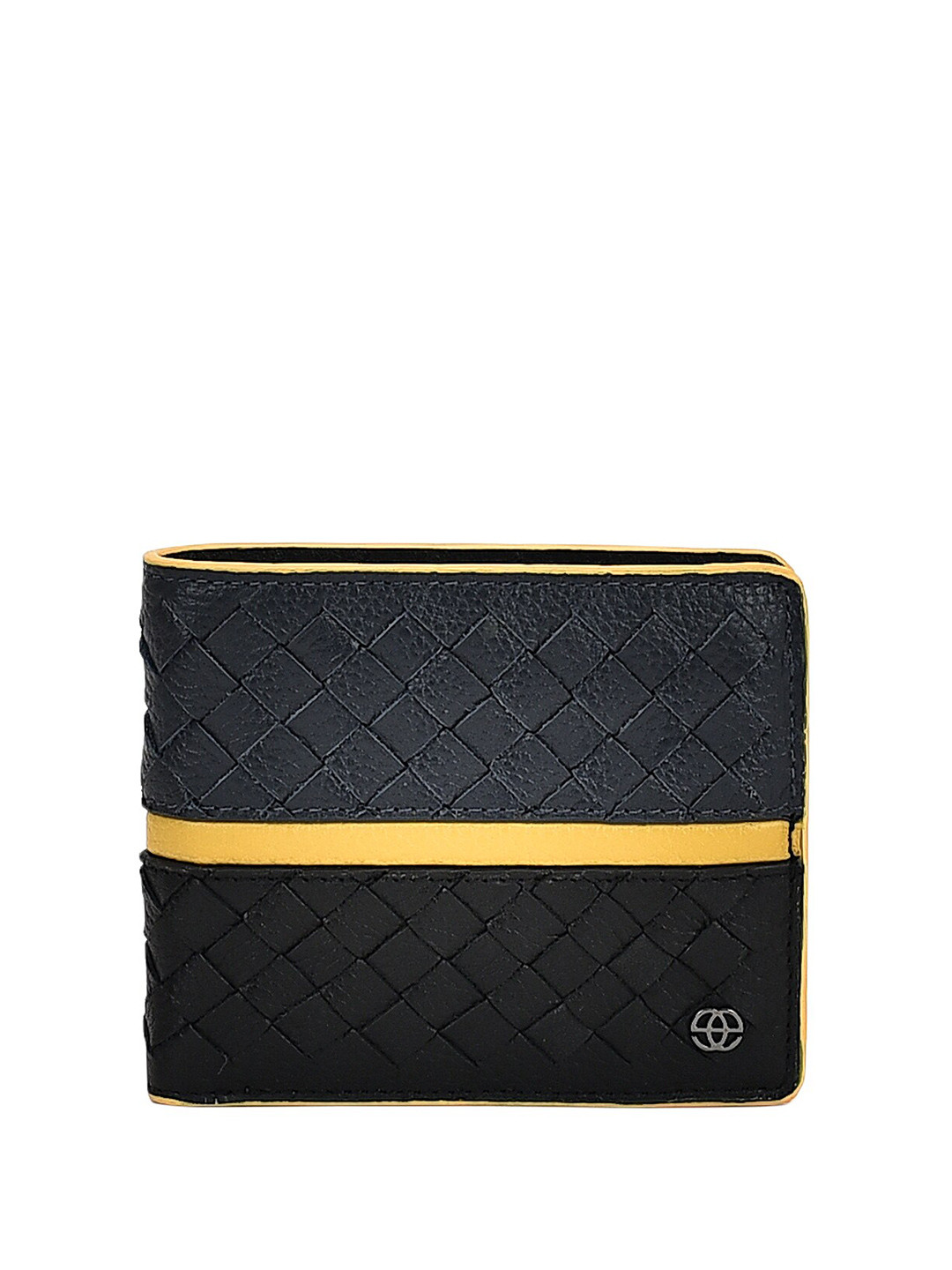 

Eske Men Textured Leather Two Fold Wallet, Black