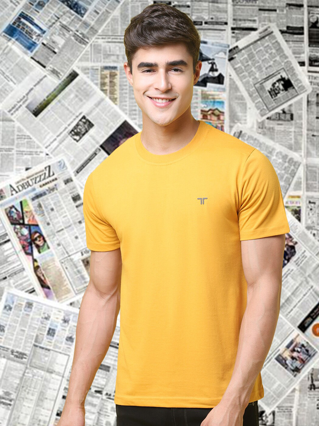 

Tee Projekt Round Neck Knitted T-shirt, Yellow