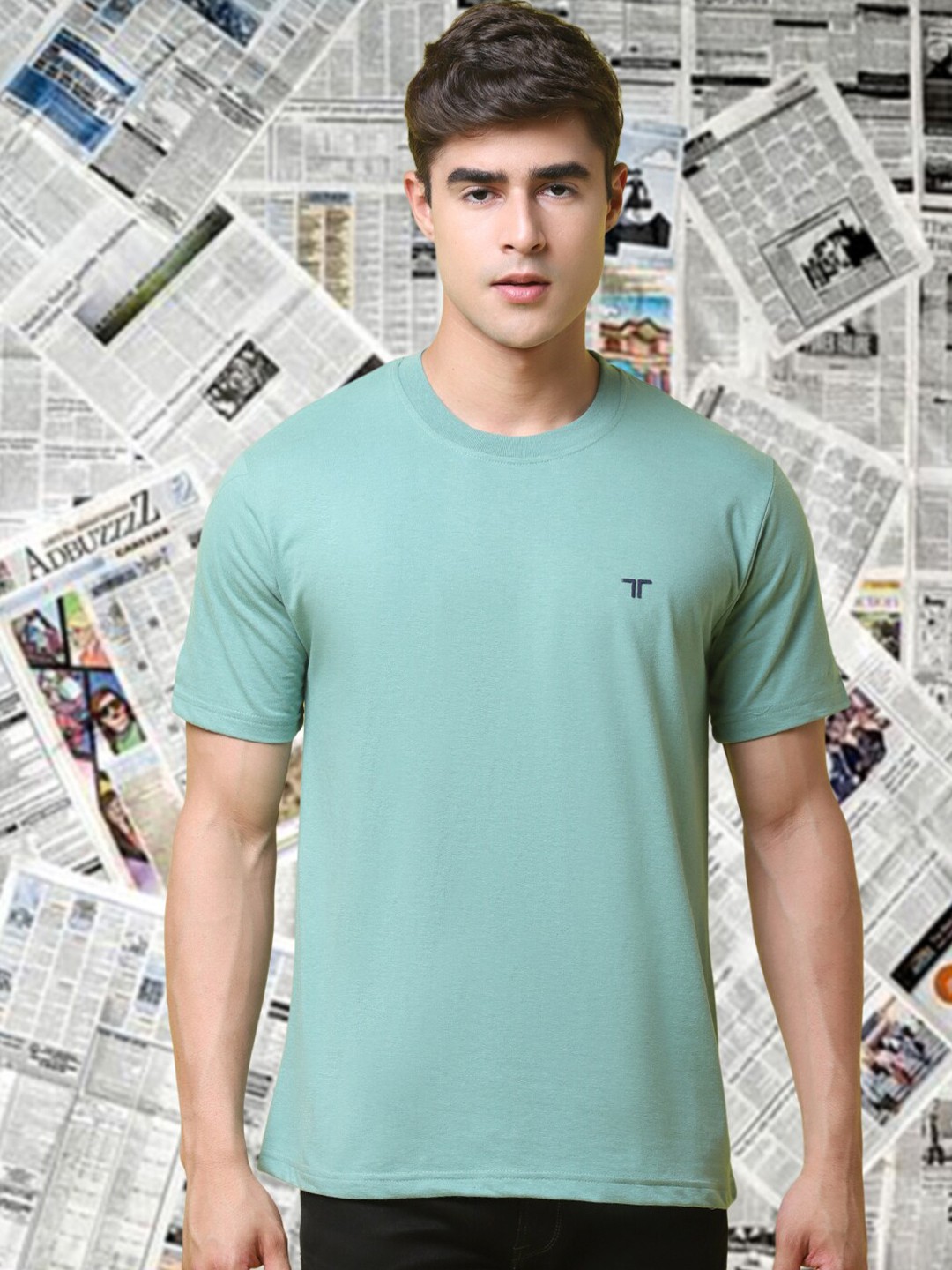 

Tee Projekt Round Neck Cotton T-Shirt, Green