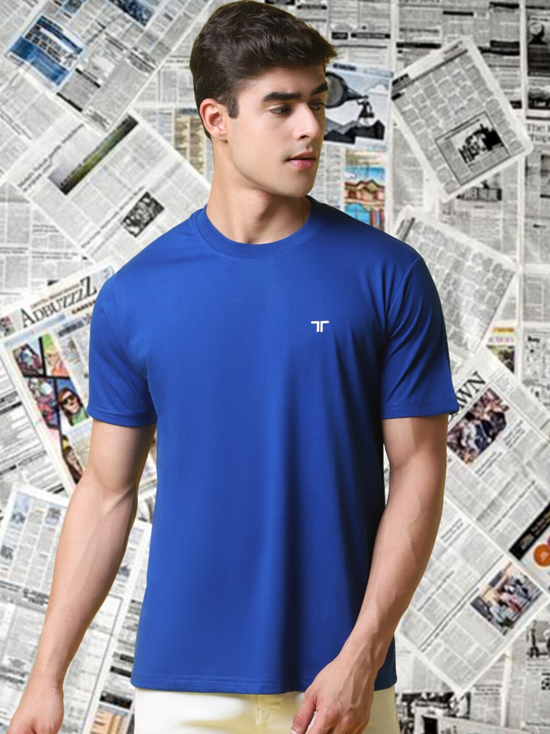 

Tee Projekt Round Neck Knitted T-shirt, Blue