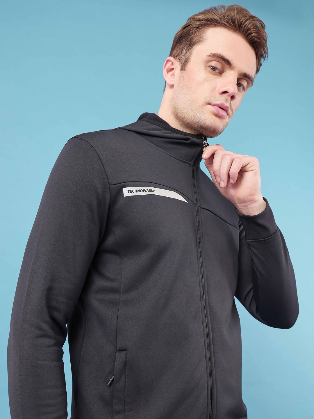 

Technosport Hooded Lightweight Antimicrobial Sporty Jacket, Black