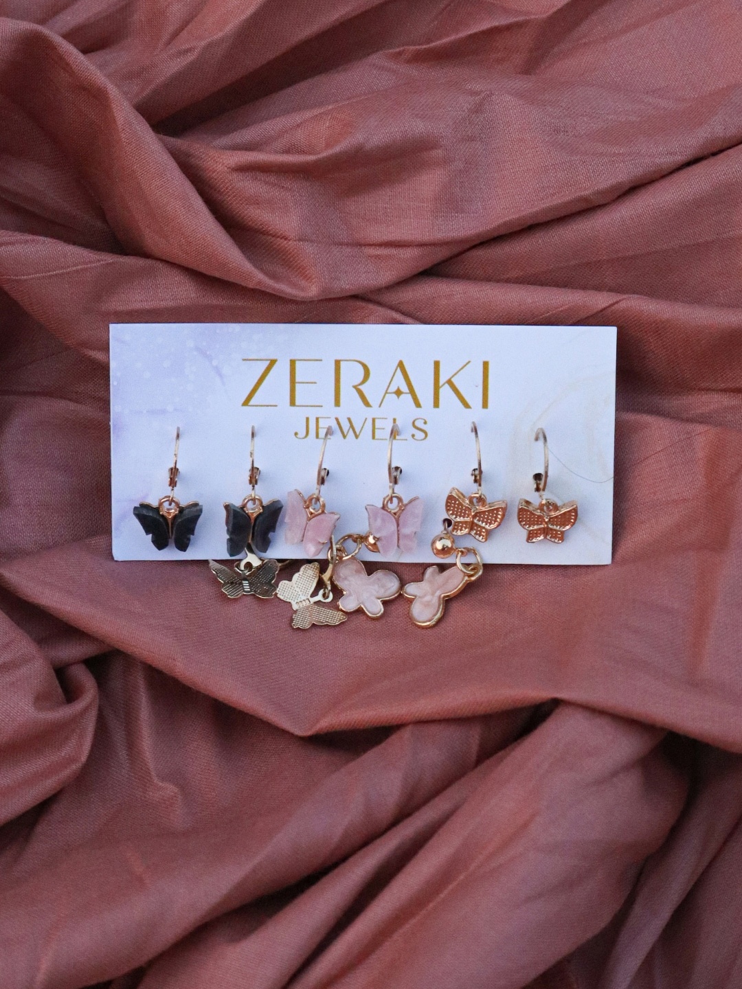 

Zeraki Jewels Set Of 5 Gold-Plated Drop Earrings