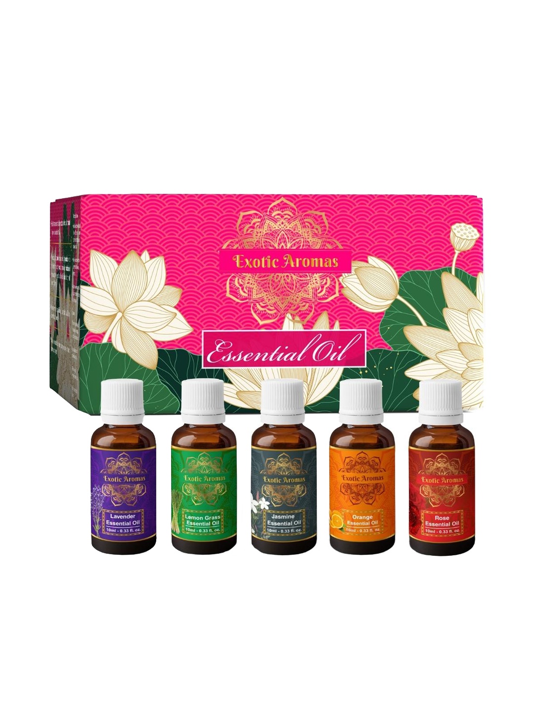 

EXOTIC AROMAS 5-Pcs Essential Oil For Diffusers & Therapeutic Use - 10ml Each, Lavender