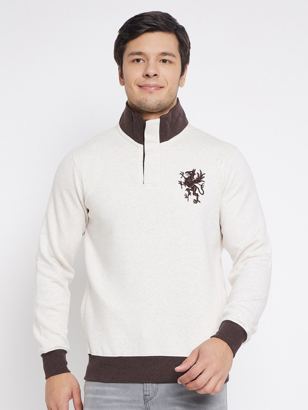 

98 Degree North Mock Collar Fleece Pullover, Beige