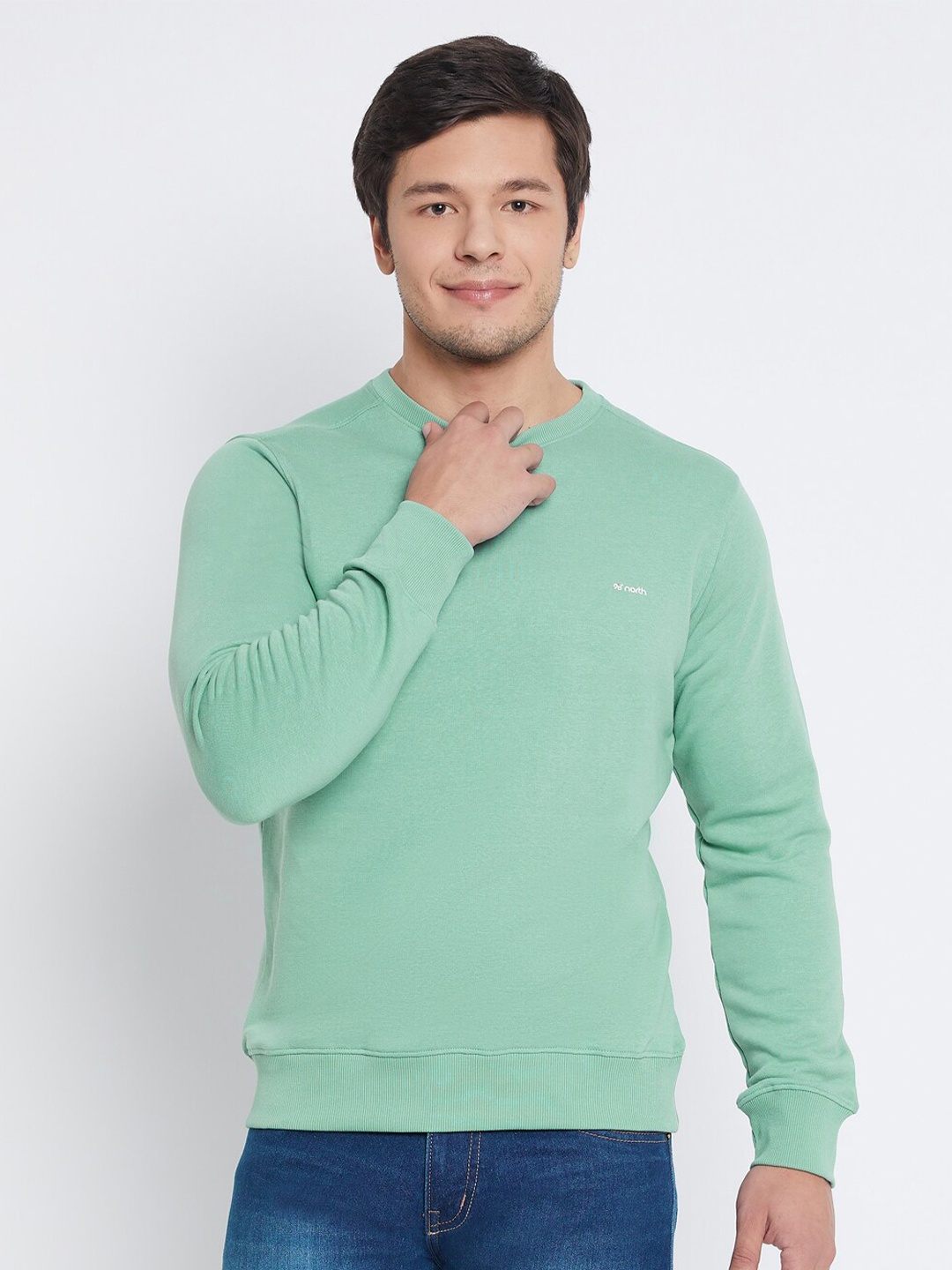 

98 Degree North Round Neck Fleece Sweatshirt, Sea green