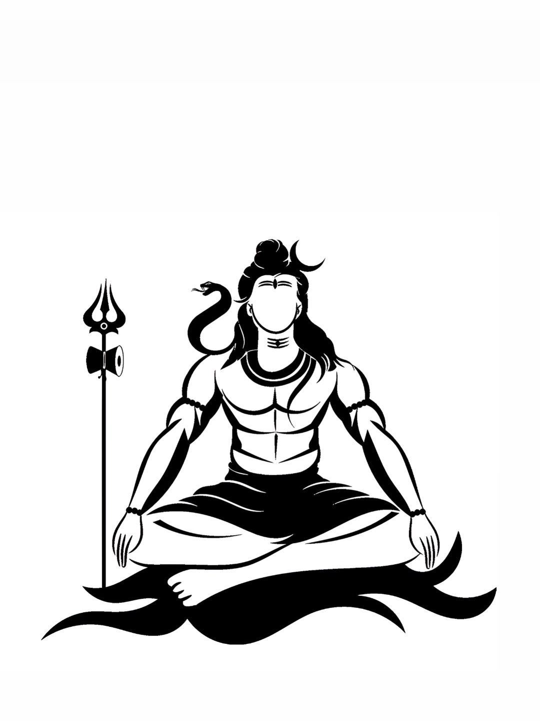 

CVANU Black Mahadev Transparent Self Adhesive Wall Sticker