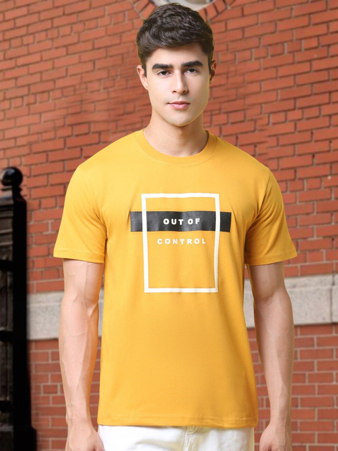 

Tee Projekt Typography Printed Round Neck T-shirt, Yellow