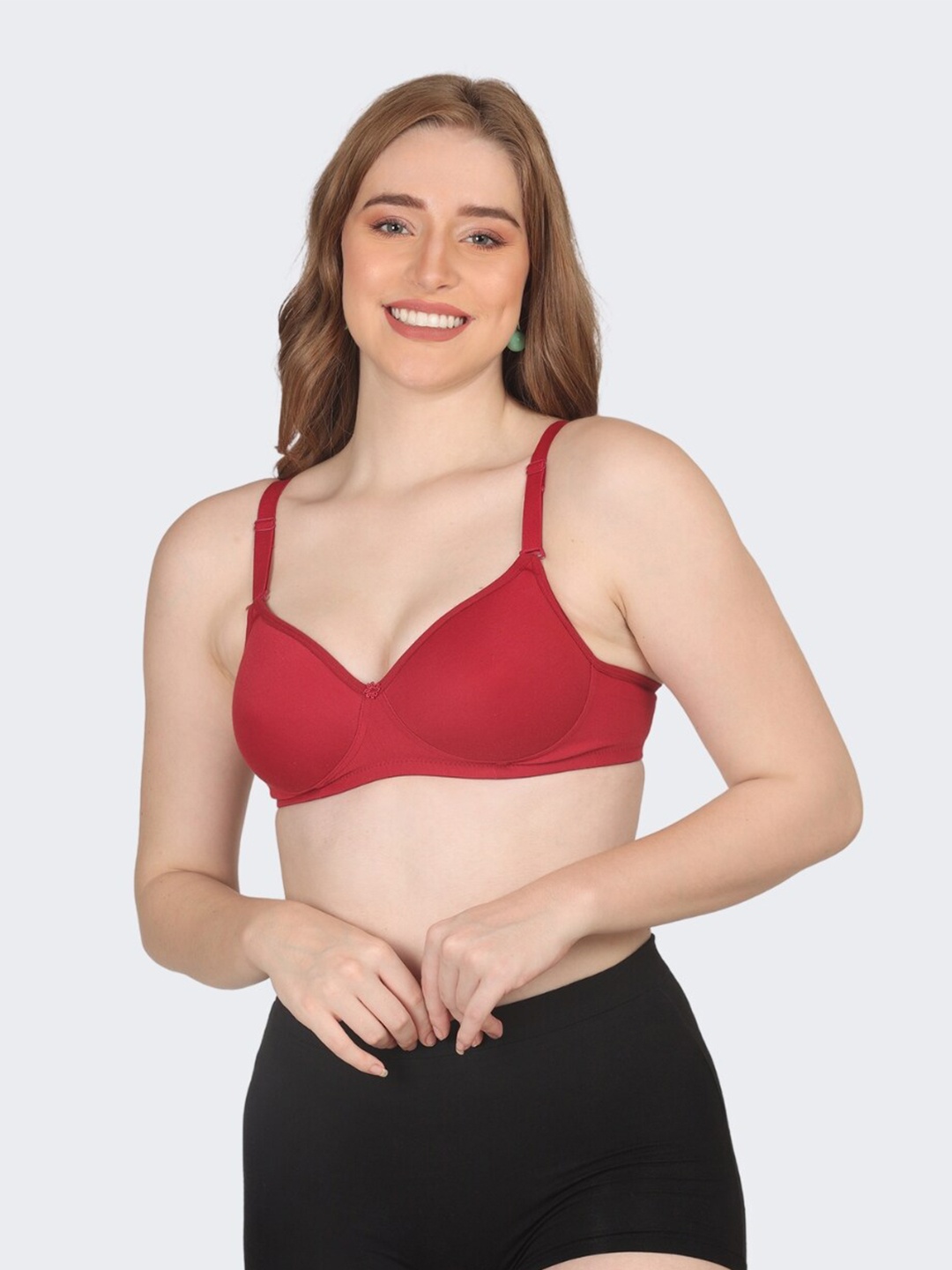 

POOJA RAGENEE Full Coverage Lightly Padded Everyday Bra With All Day Comfort, Maroon