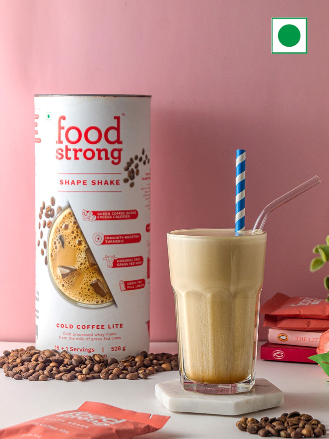 

Foodstrong Shape Shake Cold Coffee Lite-528 gms, Pink