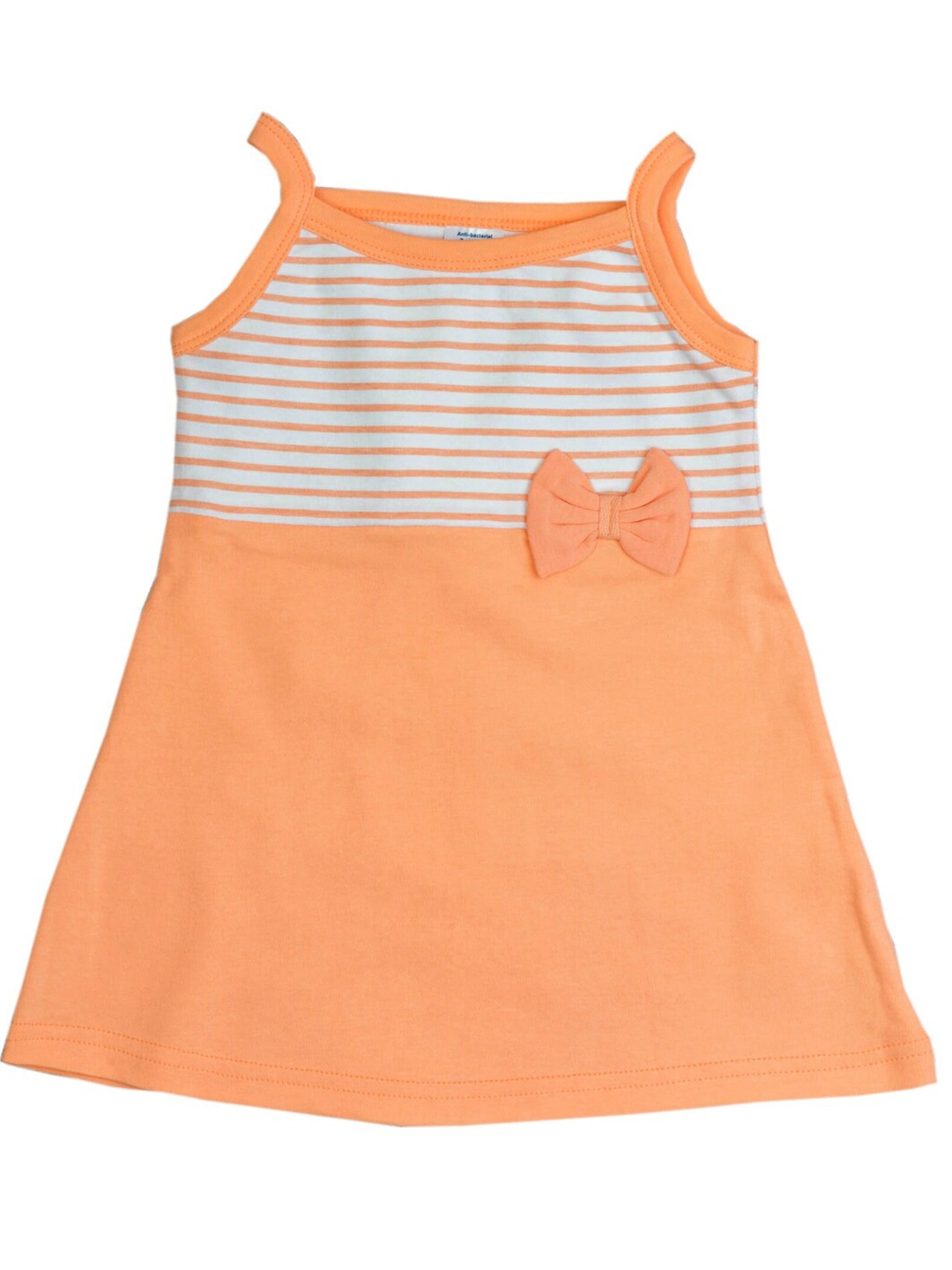 

BAESD Girls Striped A-Line Cotton Dress, Peach