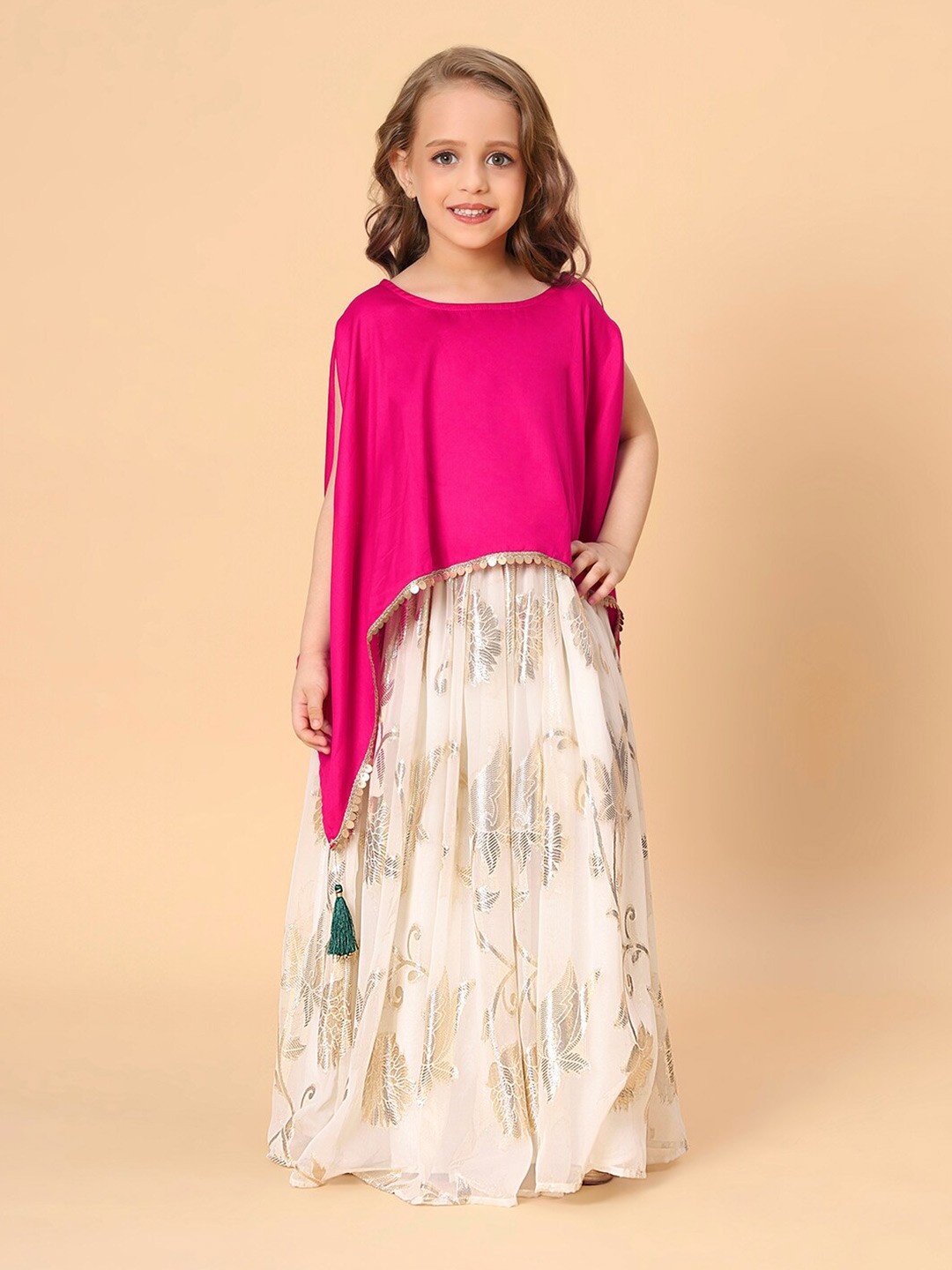 

K&U Cord Of Love Girls Ready to Wear Lehenga Choli, Pink