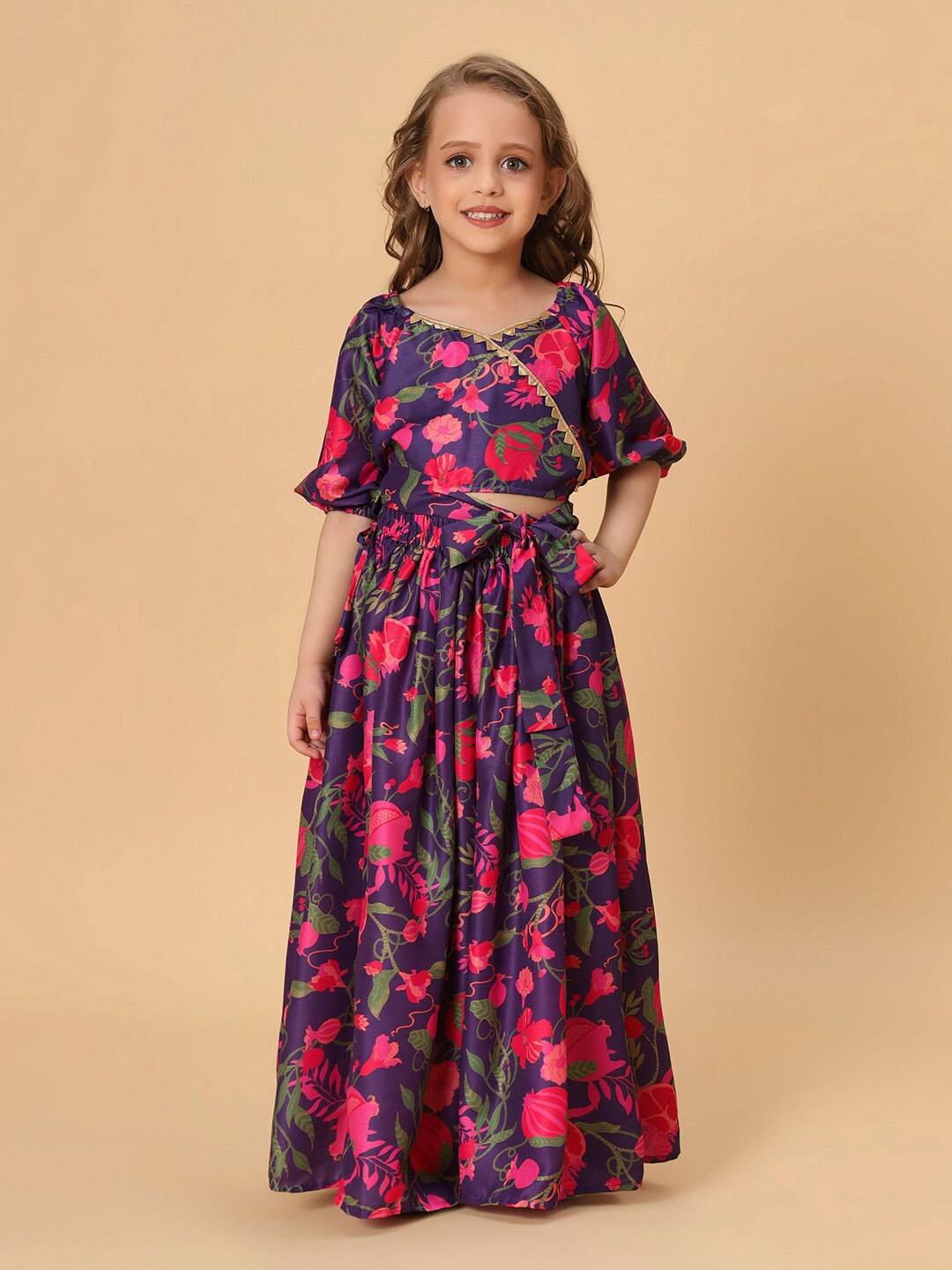 

K&U Cord Of Love Girls Ready to Wear Lehenga Choli, Purple