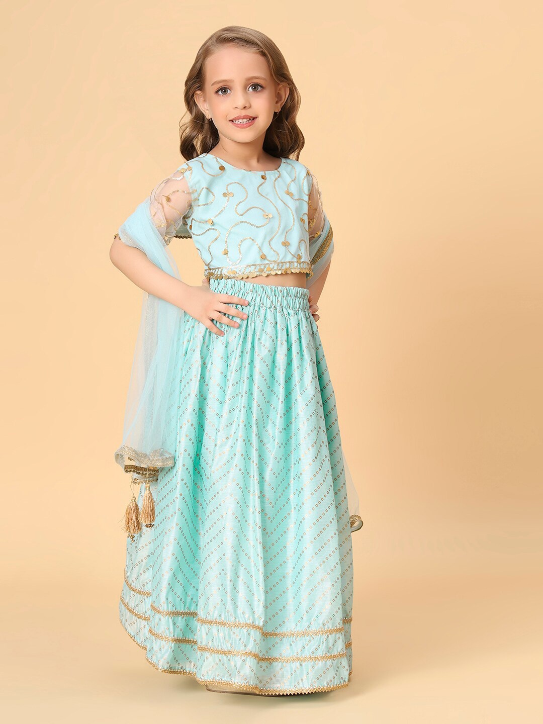 

K&U Cord Of Love Girls Ready to Wear Lehenga Choli, Blue