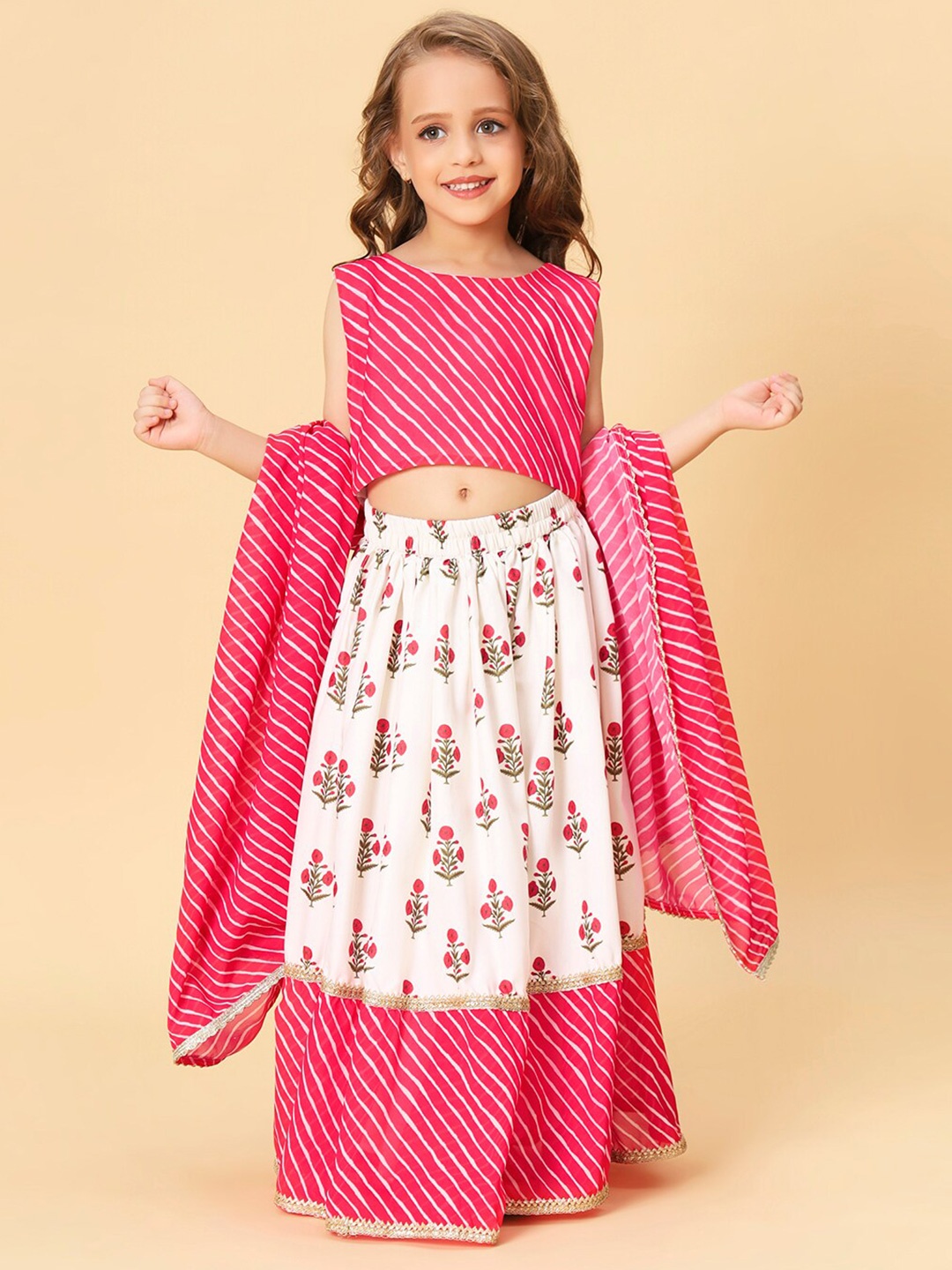 

K&U Cord Of Love Girls Ready to Wear Lehenga Choli, Pink