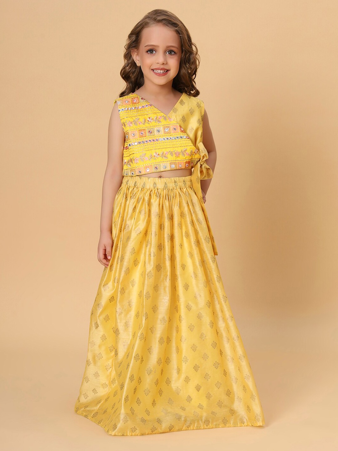 

K&U Cord Of Love Girls Ready to Wear Lehenga Choli, Yellow