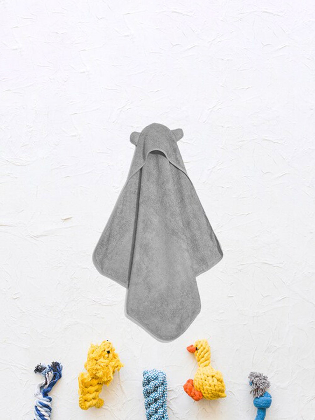

Furbo Grey Solid Bamboo Baby Hooded 600 GSM Bath Towel
