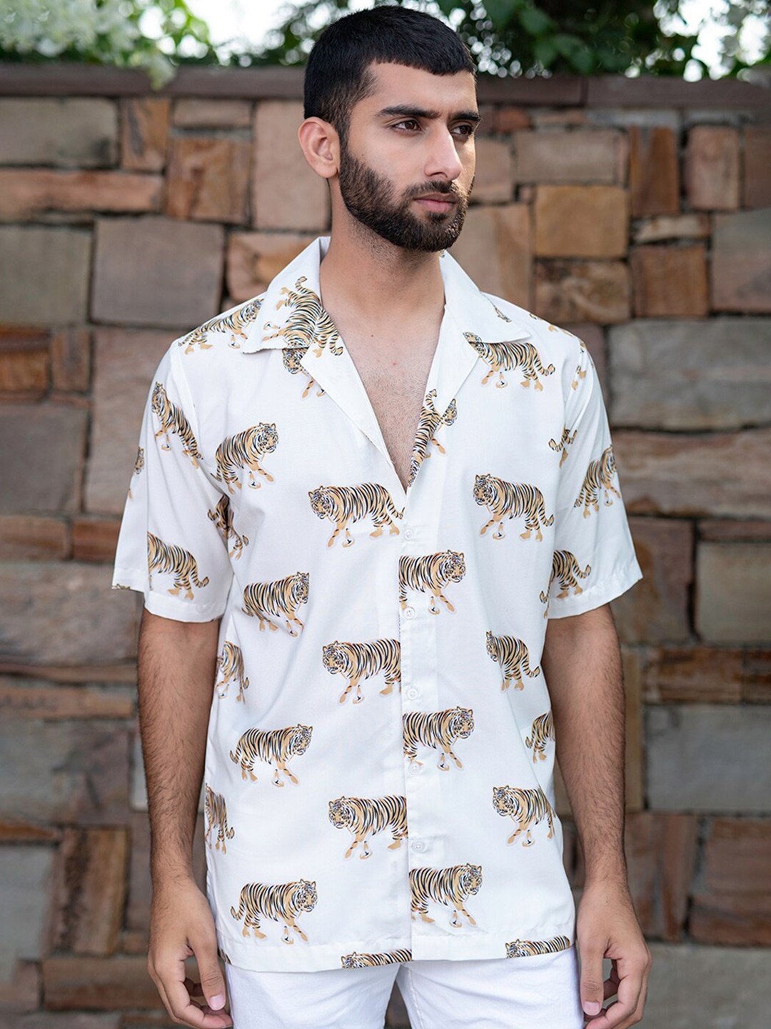 

Tistabene New Conversational Printed Casual Shirt, White