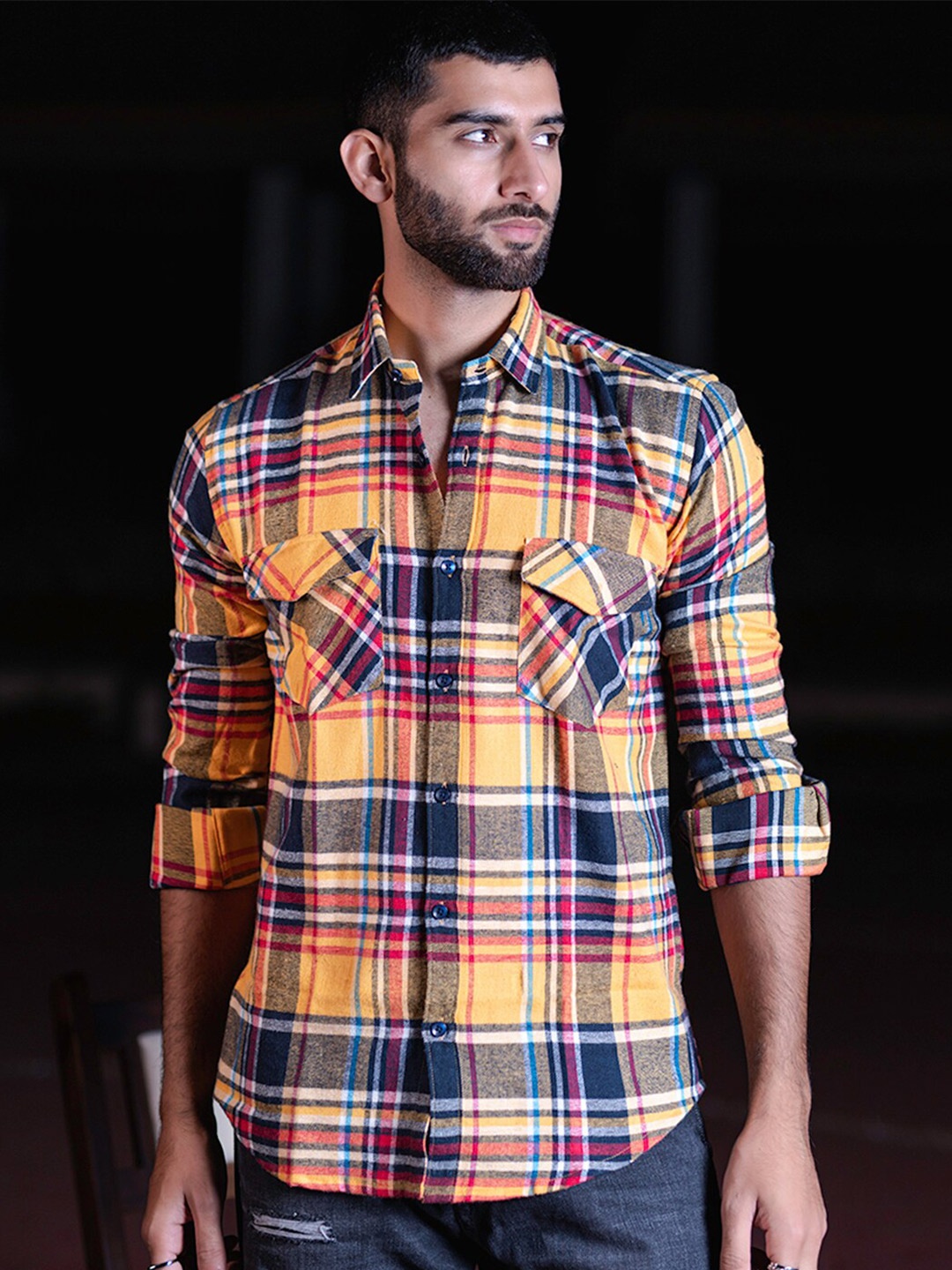 

Tistabene New Tartan Checks Cotton Casual Shirt, Yellow