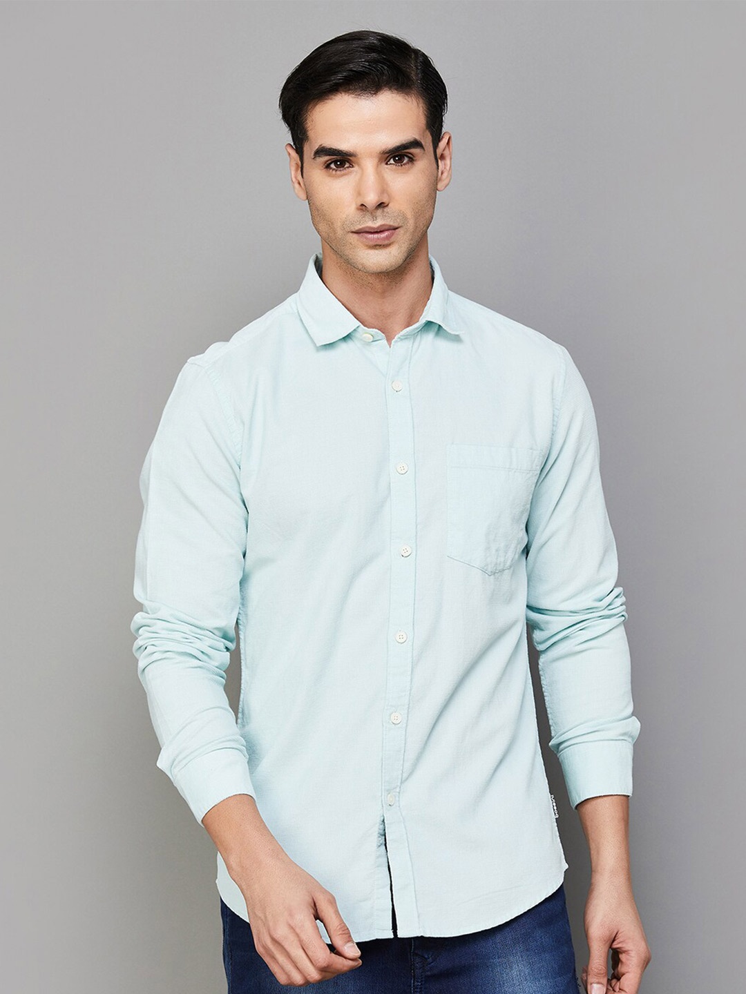 

Bossini Spread Collar Casual Cotton Shirt, Blue