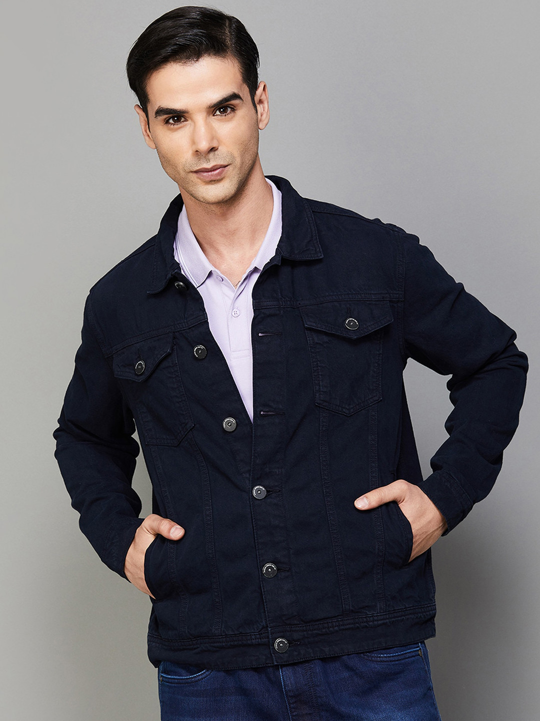 

Forca by Lifestyle Lightweight Long Sleeves Cotton Denim Jacket, Navy blue