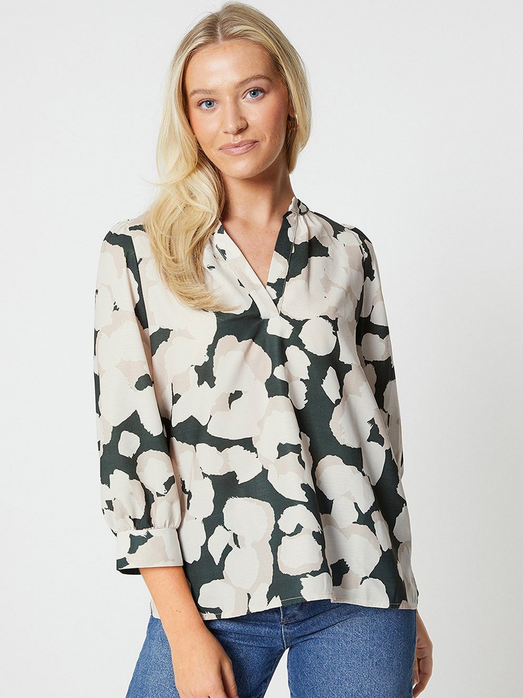 

DOROTHY PERKINS Abstract Printed Top, Grey