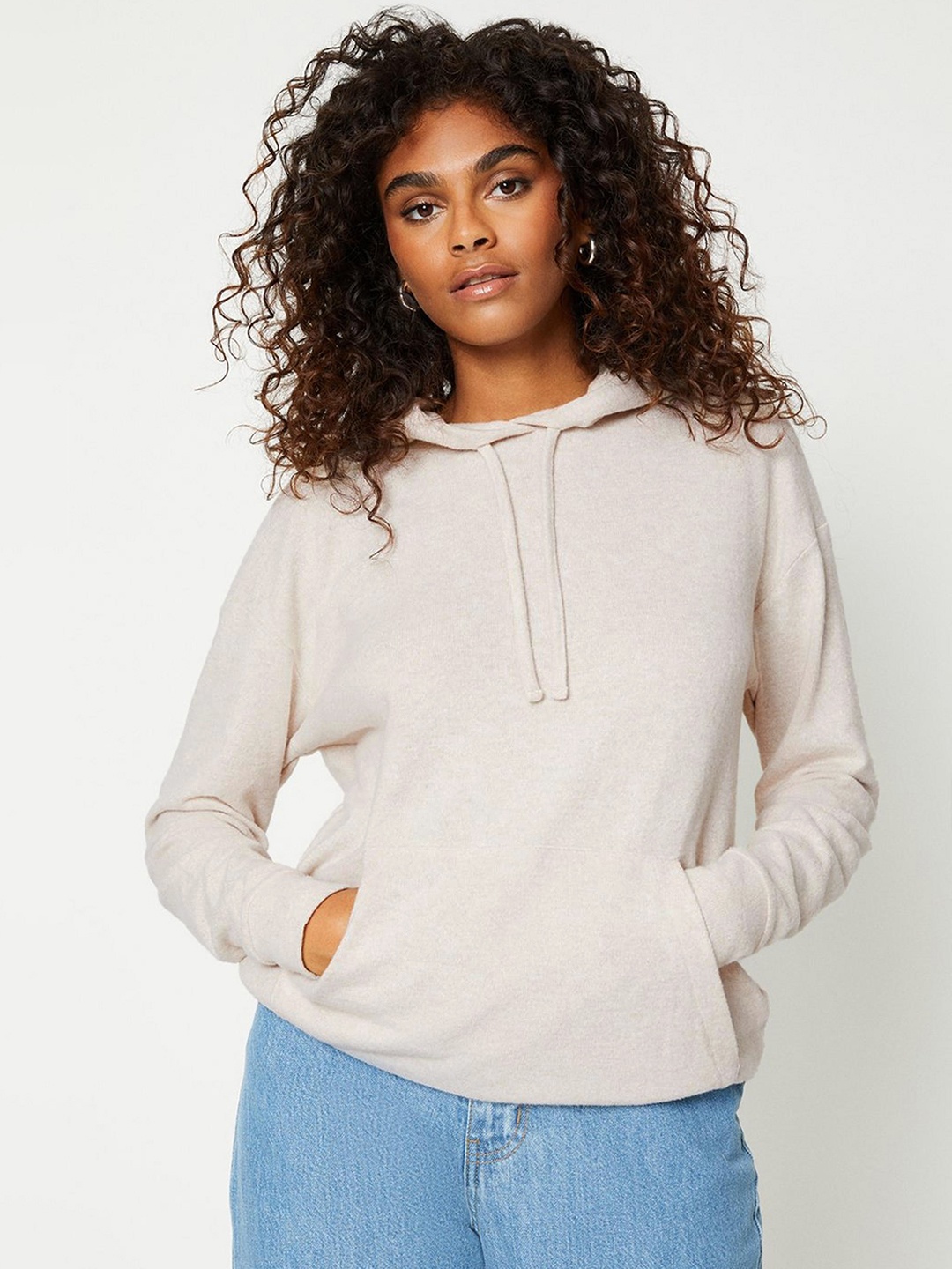 DOROTHY PERKINS Oversized Hooded Sweatshirt, Beige