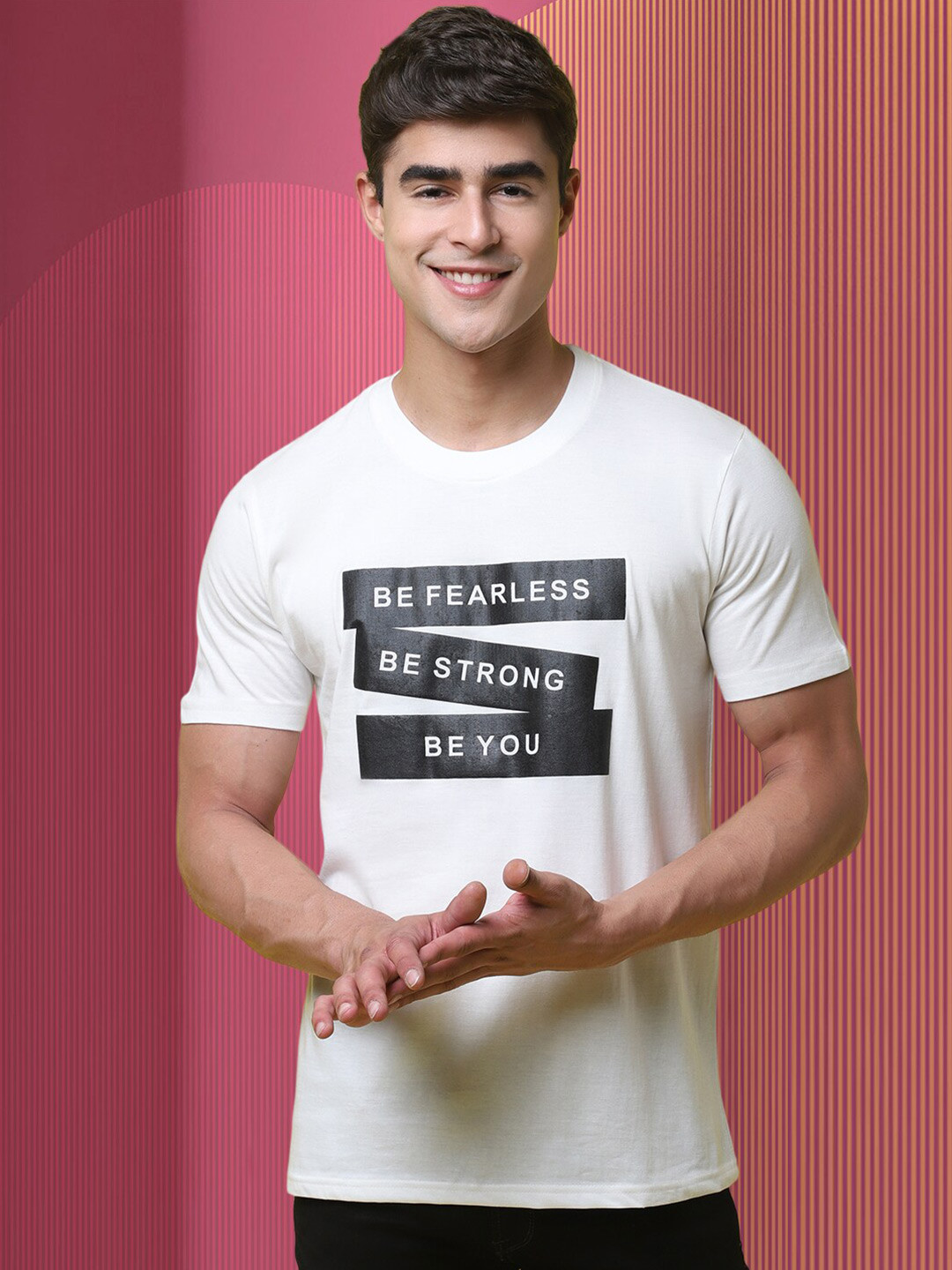 

Tee Projekt Typography Printed Cotton Regular Fit T-shirt, White