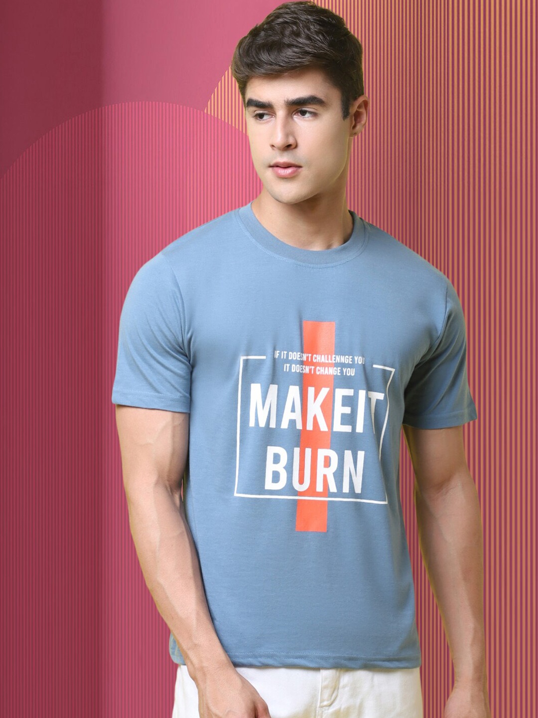 

Tee Projekt Typography Printed T-shirt, Blue