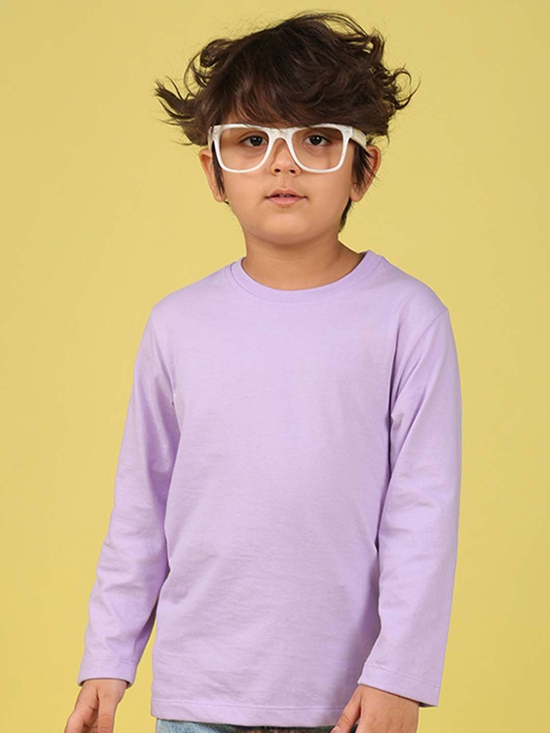 

NUSYL Boys Round Neck Cotton Casual T-shirt, Purple