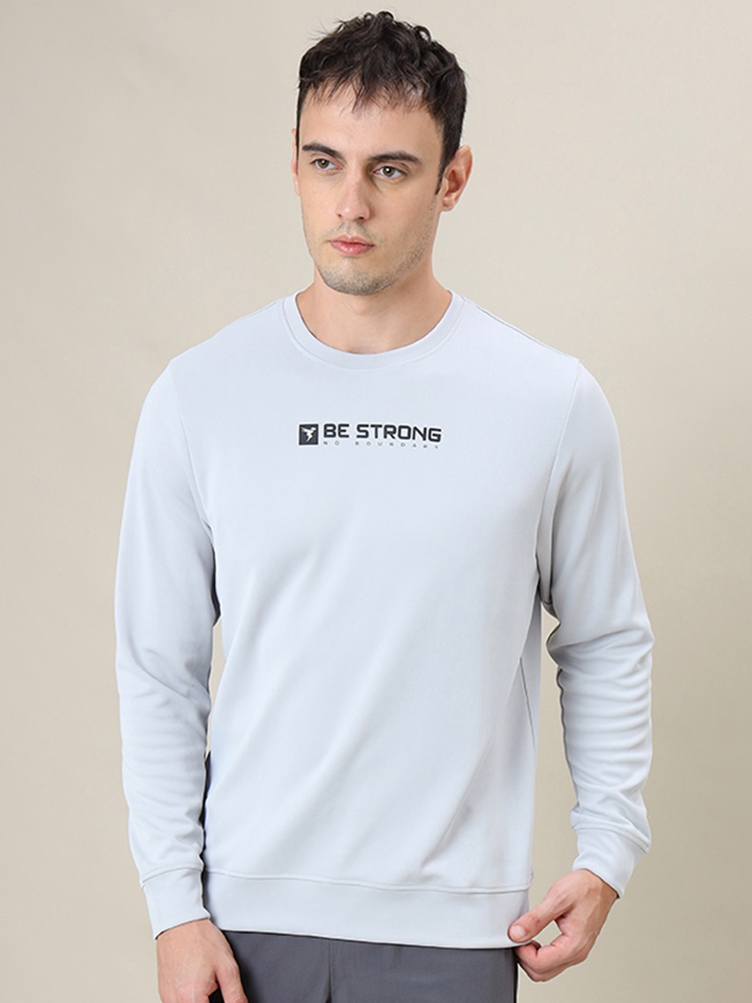 

Technosport Typography Printed Lightweight Antimicrobial Sweatshirt, Grey