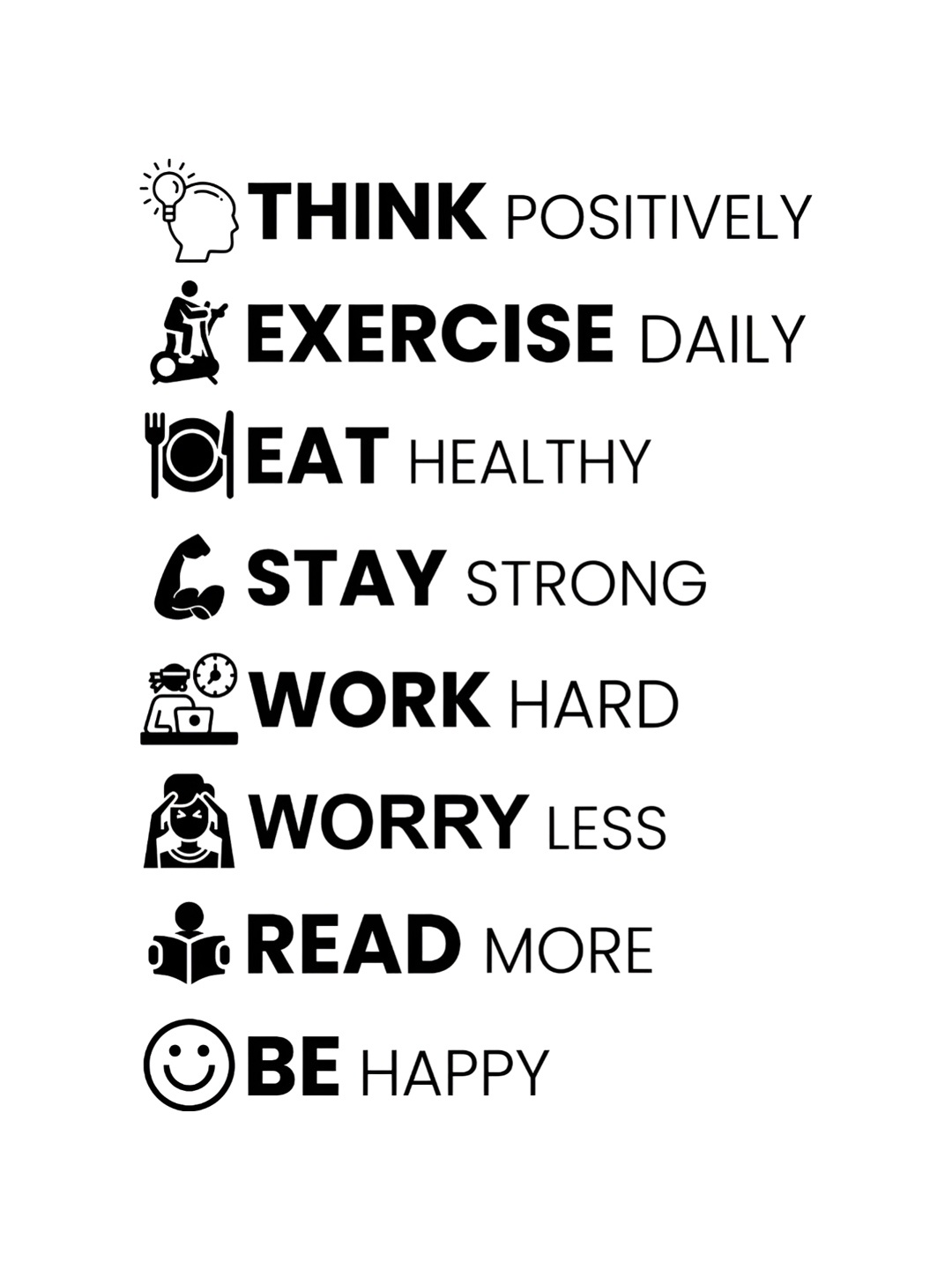 

CVANU Typography Printed Vinyl Self-Adhesive Quote Wall Sticker, Black