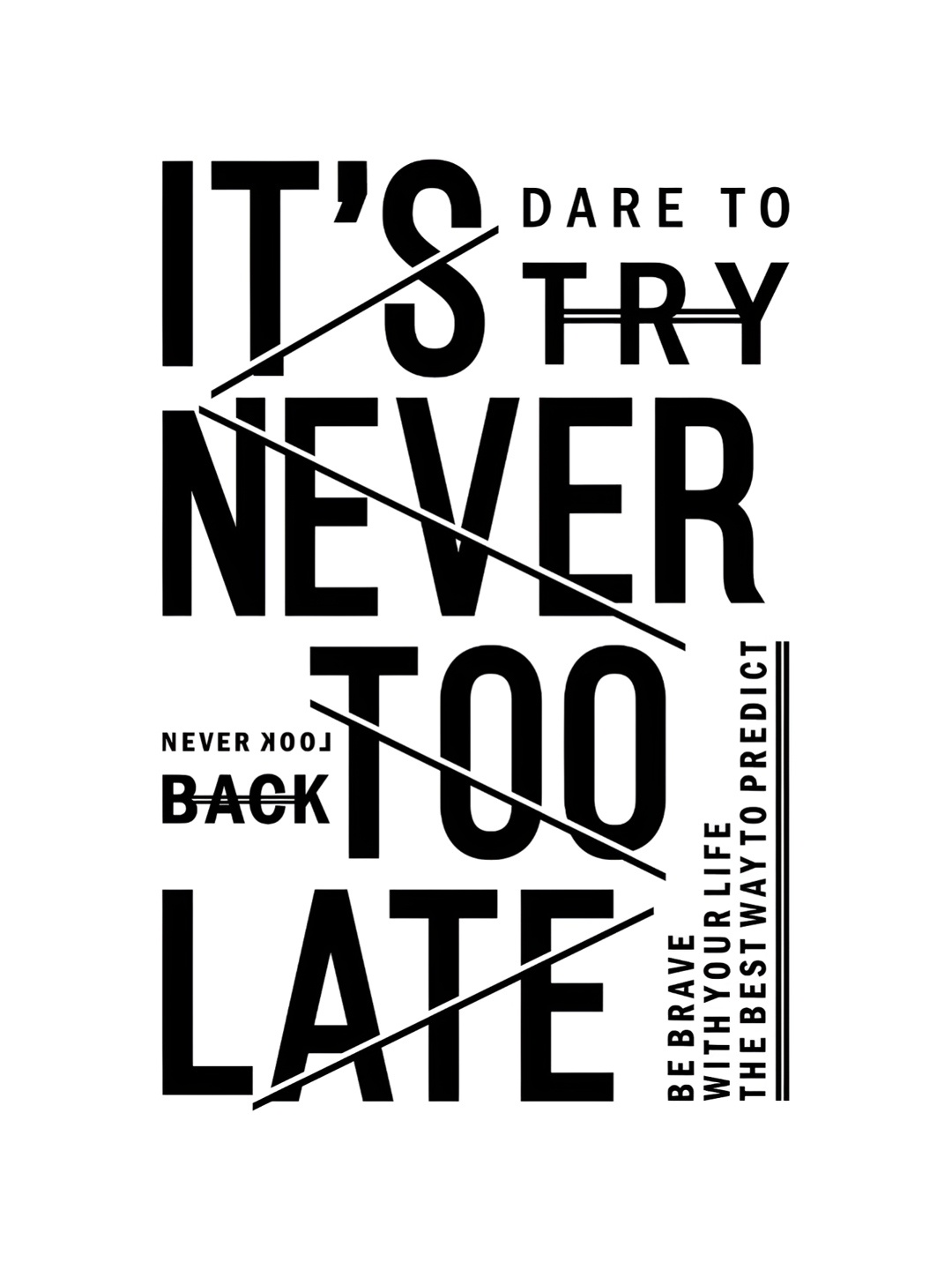 

CVANU Black Typography Transaprent Vinyl Self-Adhesive Quote Wall Sticker