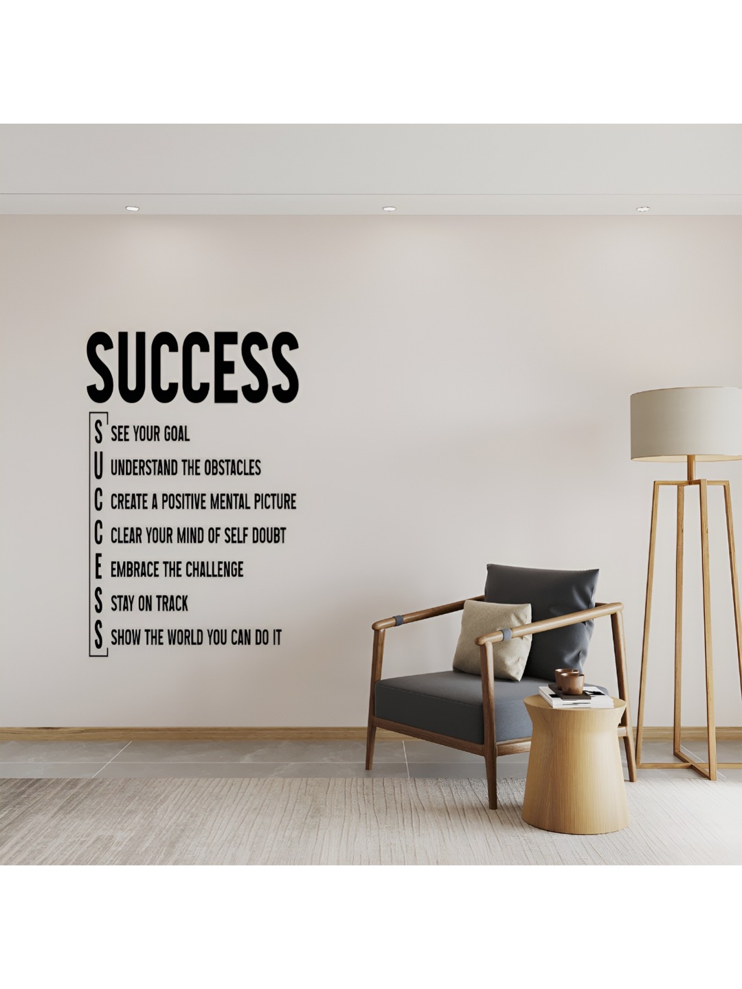 

CVANU Black Typography Vinyl Self-Adhesive Quote Wall Sticker