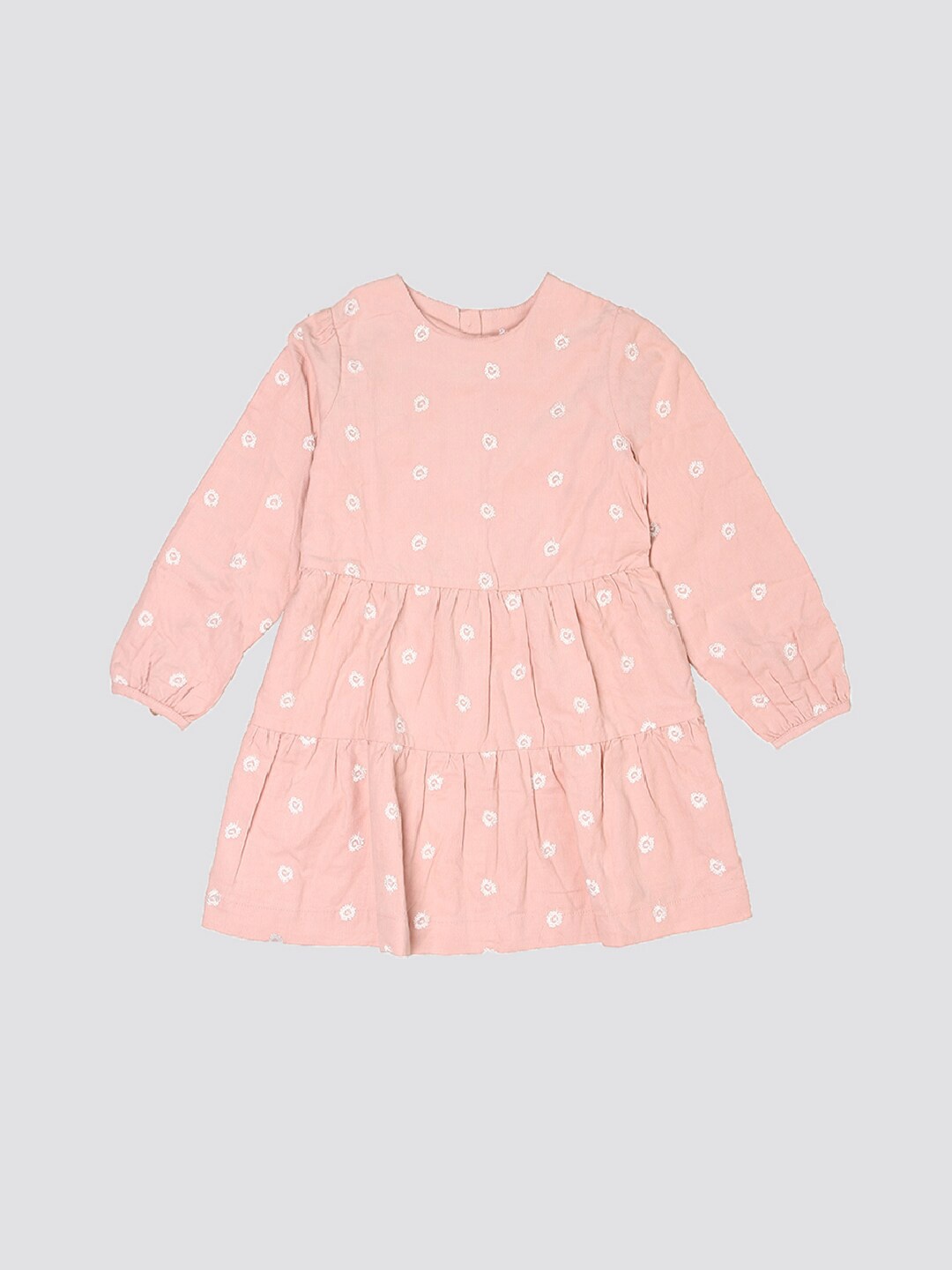 

mothercare Girls Floral Embroidered A-Line Dress, Pink