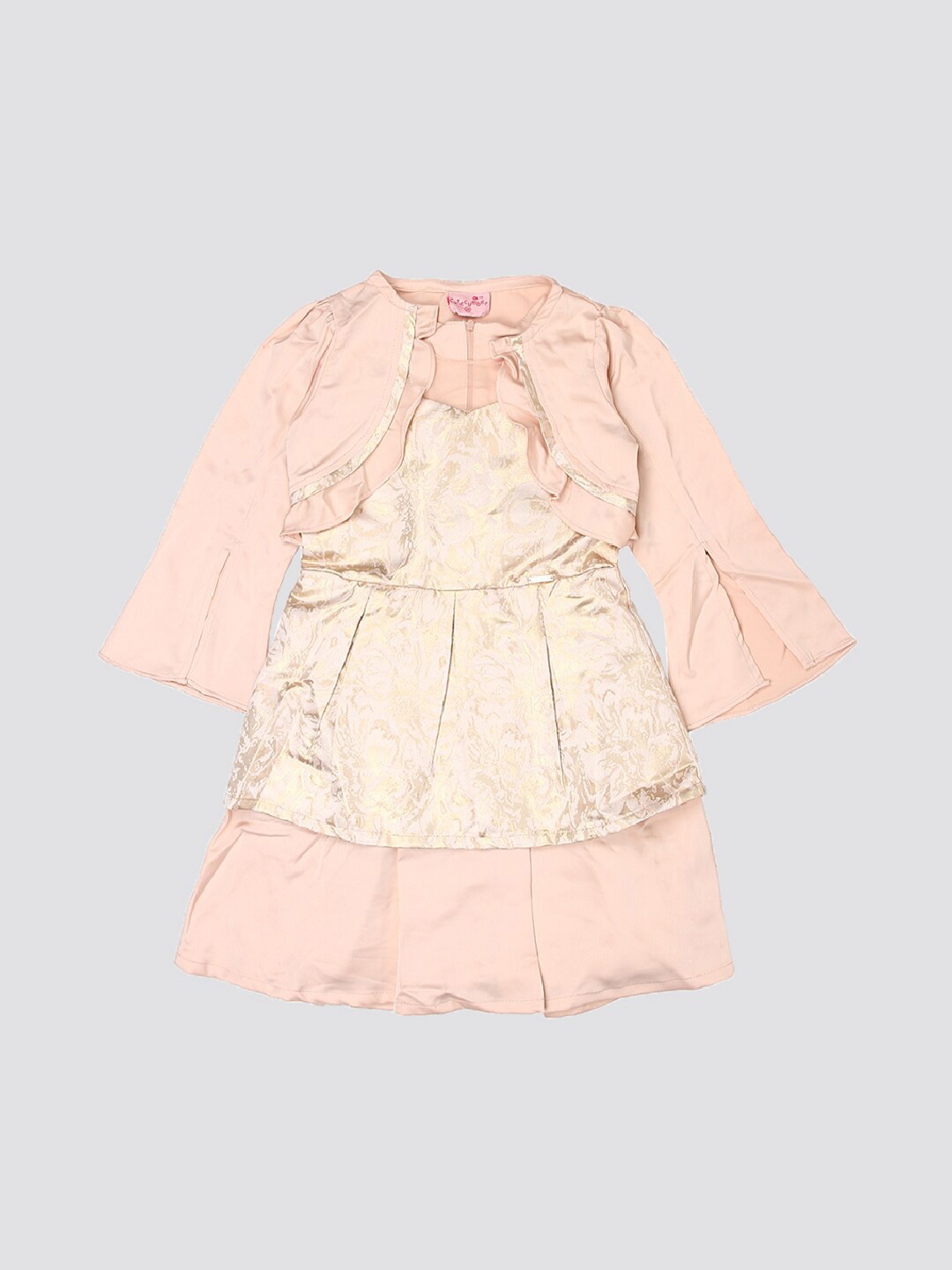 

mothercare Girls Self Design Fit & Flare Dress, Pink