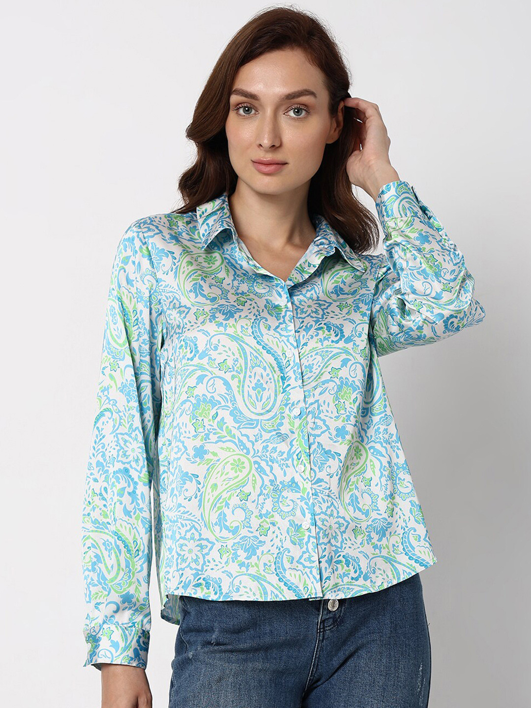 

Vero Moda Ethnic Motifs Printed Casual Shirt, Blue