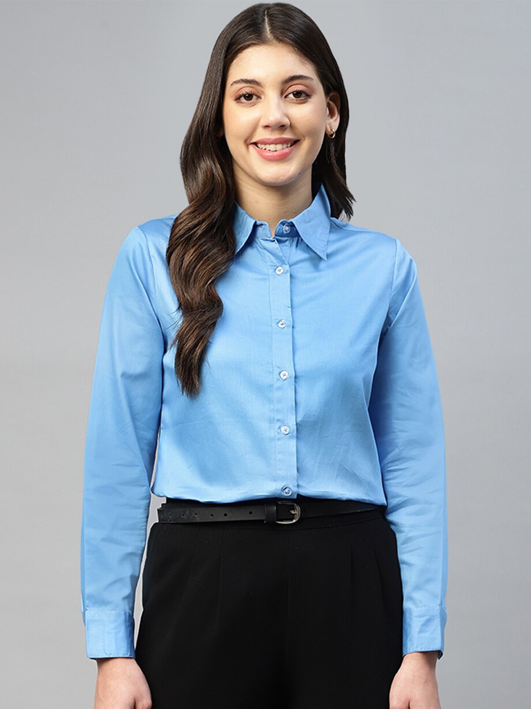 

DEEBACO Collared Neck Shirt, Blue