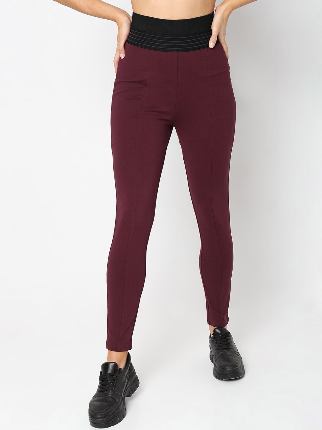 

Vero Moda High Rise Ankle-Length Tights, Maroon