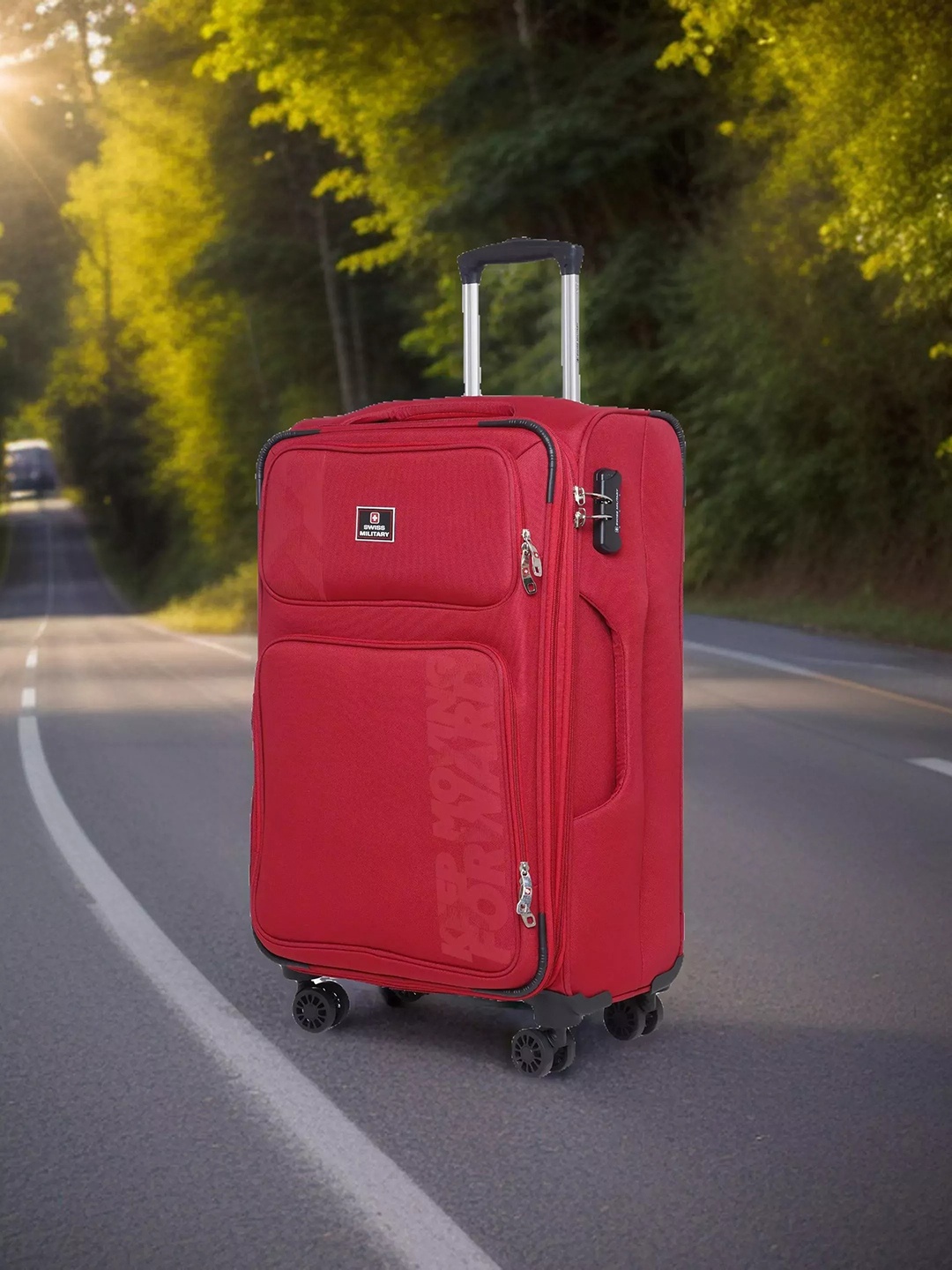 

SWISS MILITARY Neptune Small Soft Trolley Suitcase, Maroon